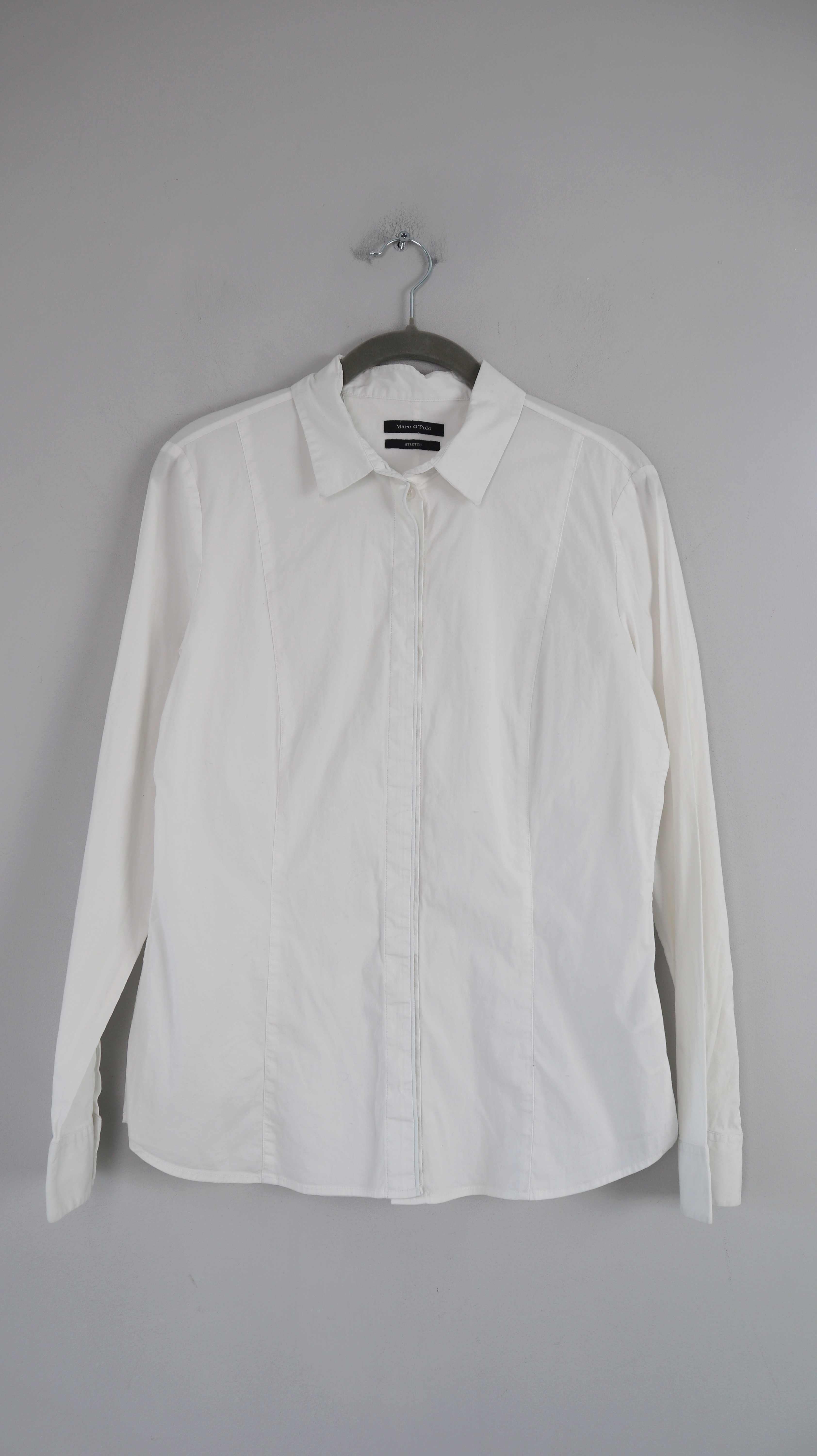 Marc O'Polo Bluse Shirt weiß stretch 40 L basic einfarbig Hemd