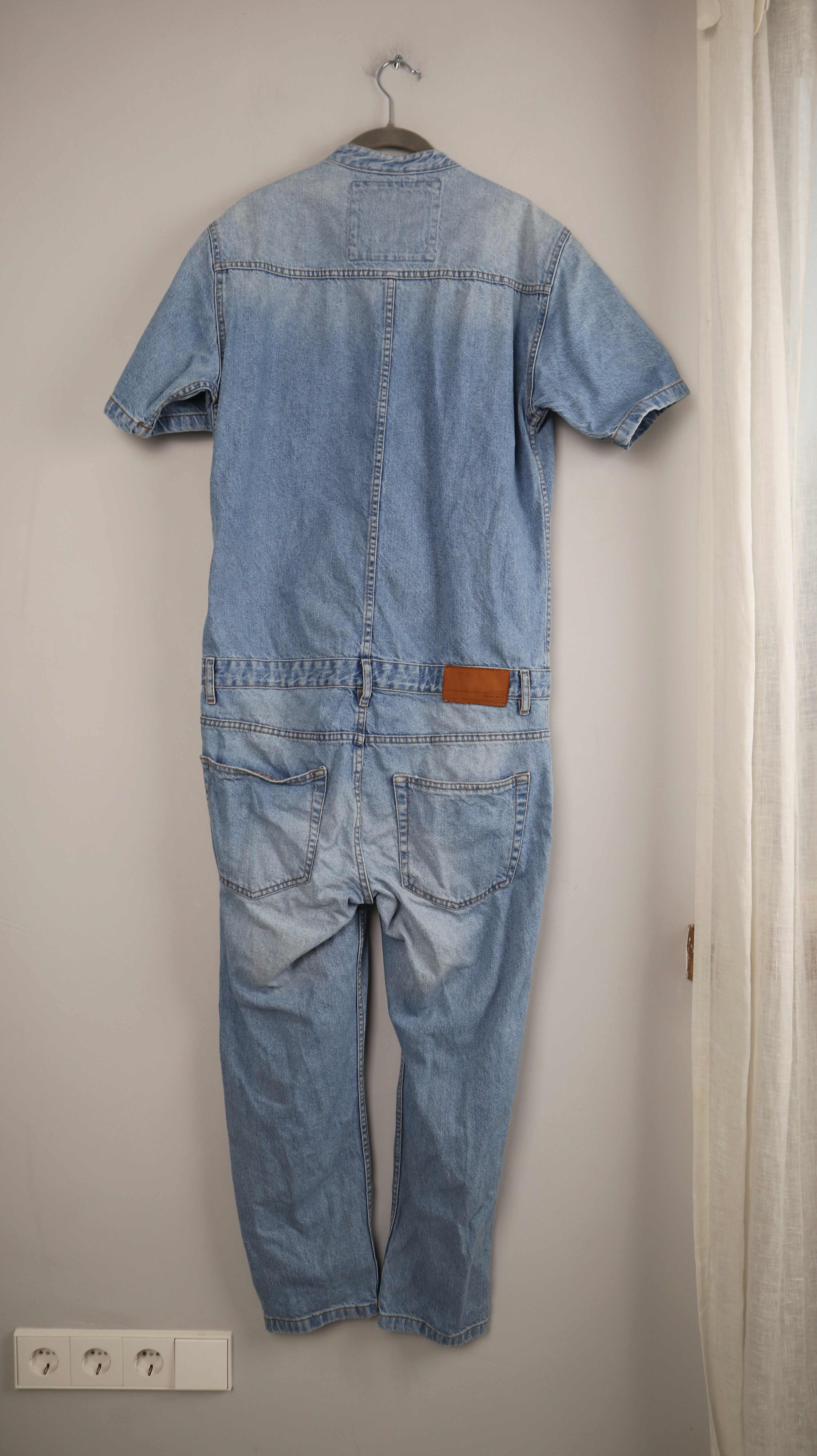 Zara Man Overall Anzug Denim Jeans Einteiler M Ganzkörperanzug