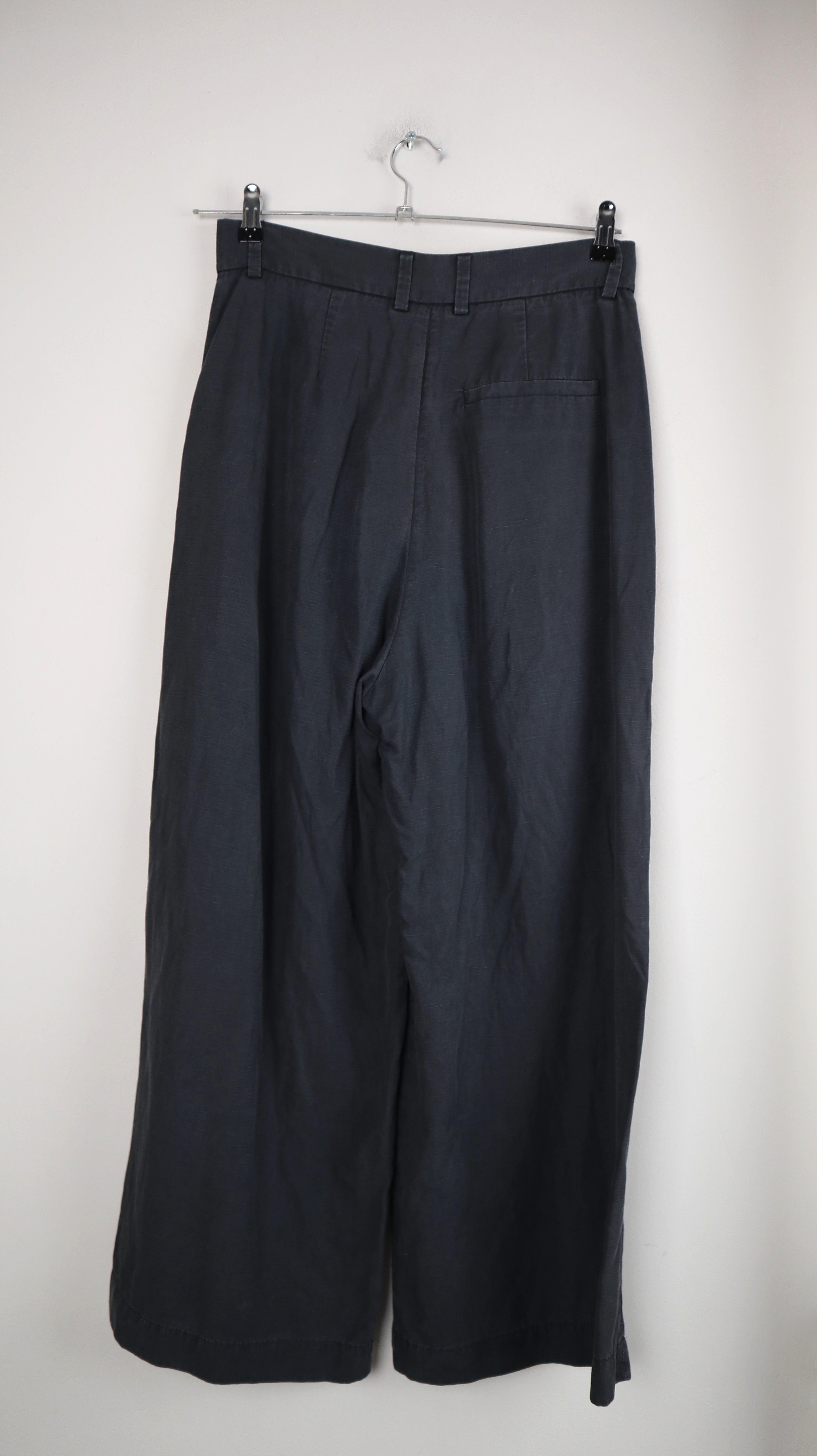 COS Hose 38 M Grau Schlag Stoffhose Leinen Leinenhose