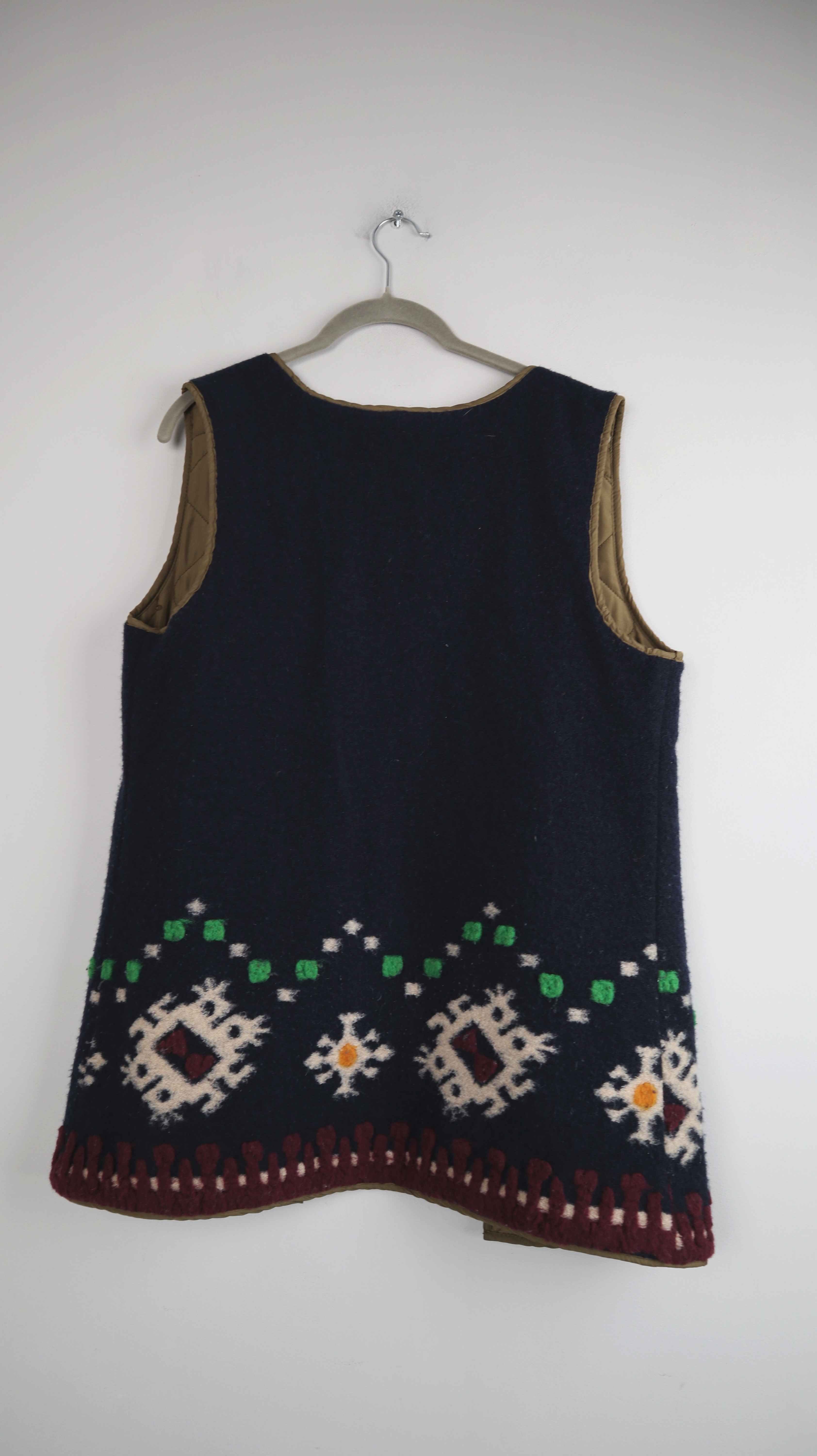 Maison Scotch Weste Blau Parka dunkelblau Wolle 38 M Filzweste