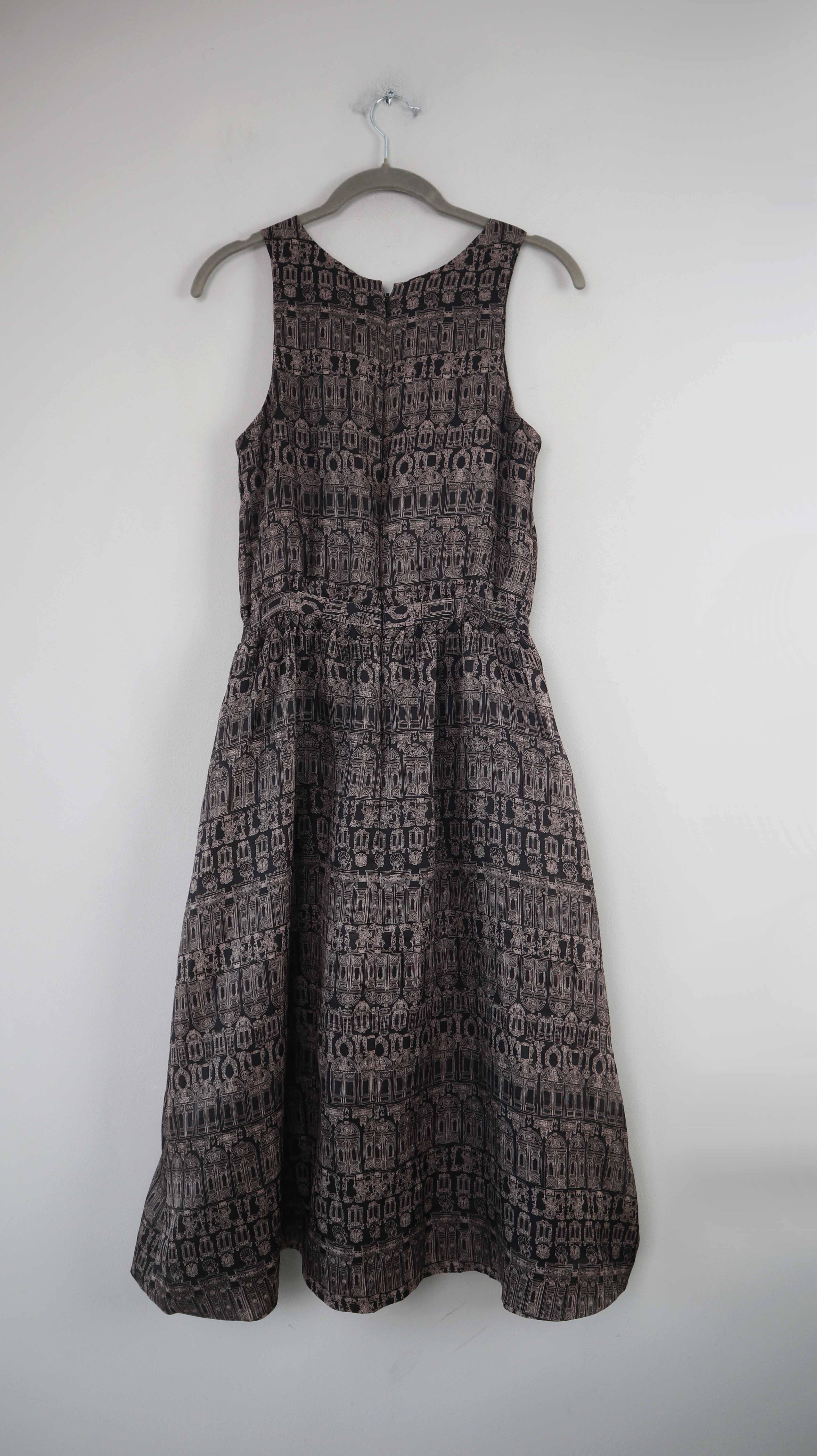 &other stories Kleid 34 XS braun schwarz Cocktailkleid Midi Seide Seidenkleid