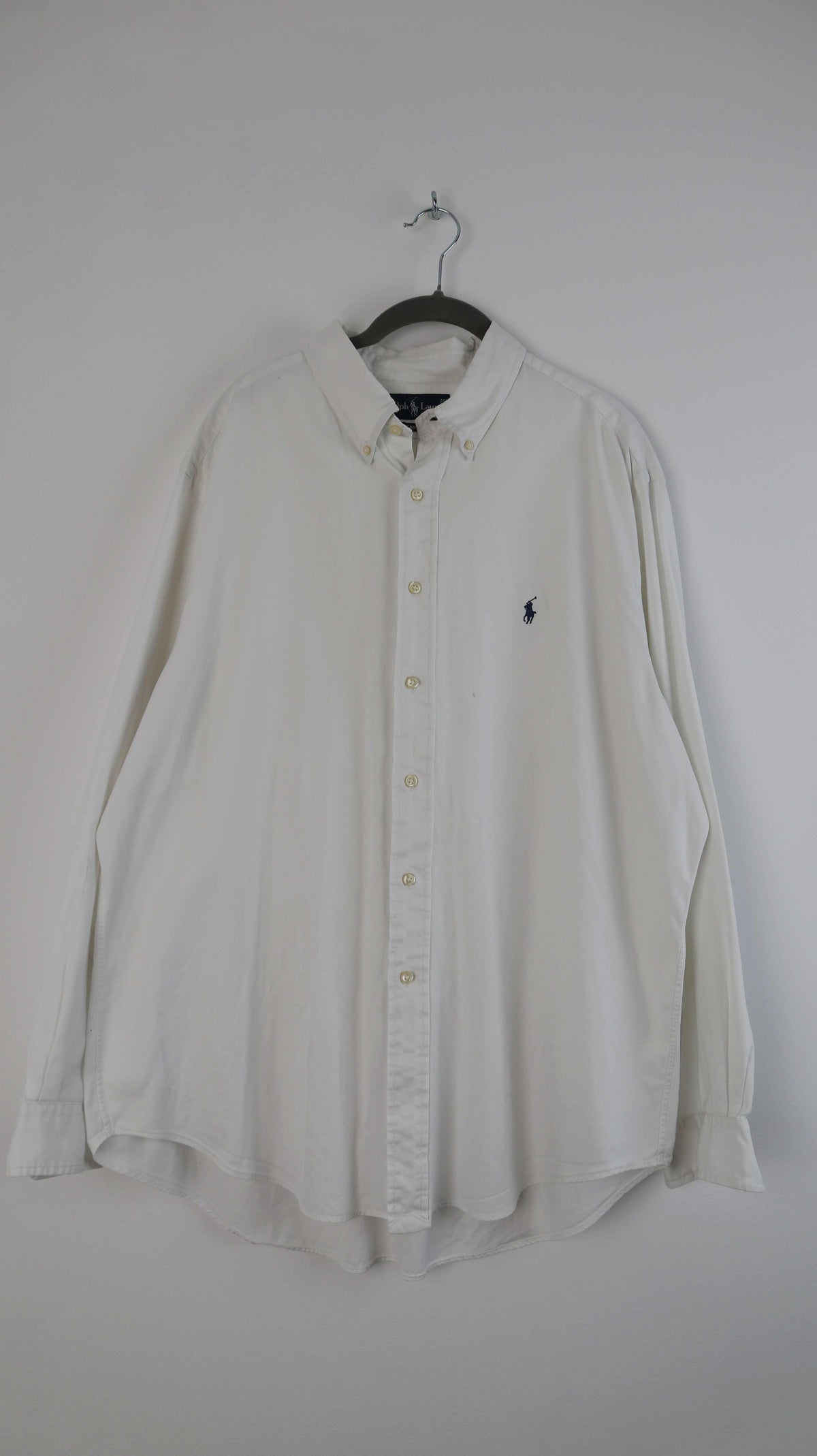 Ralph Lauren Hemd Weiß Shirt 17 1/2 classic fit 34 35 einfarbig