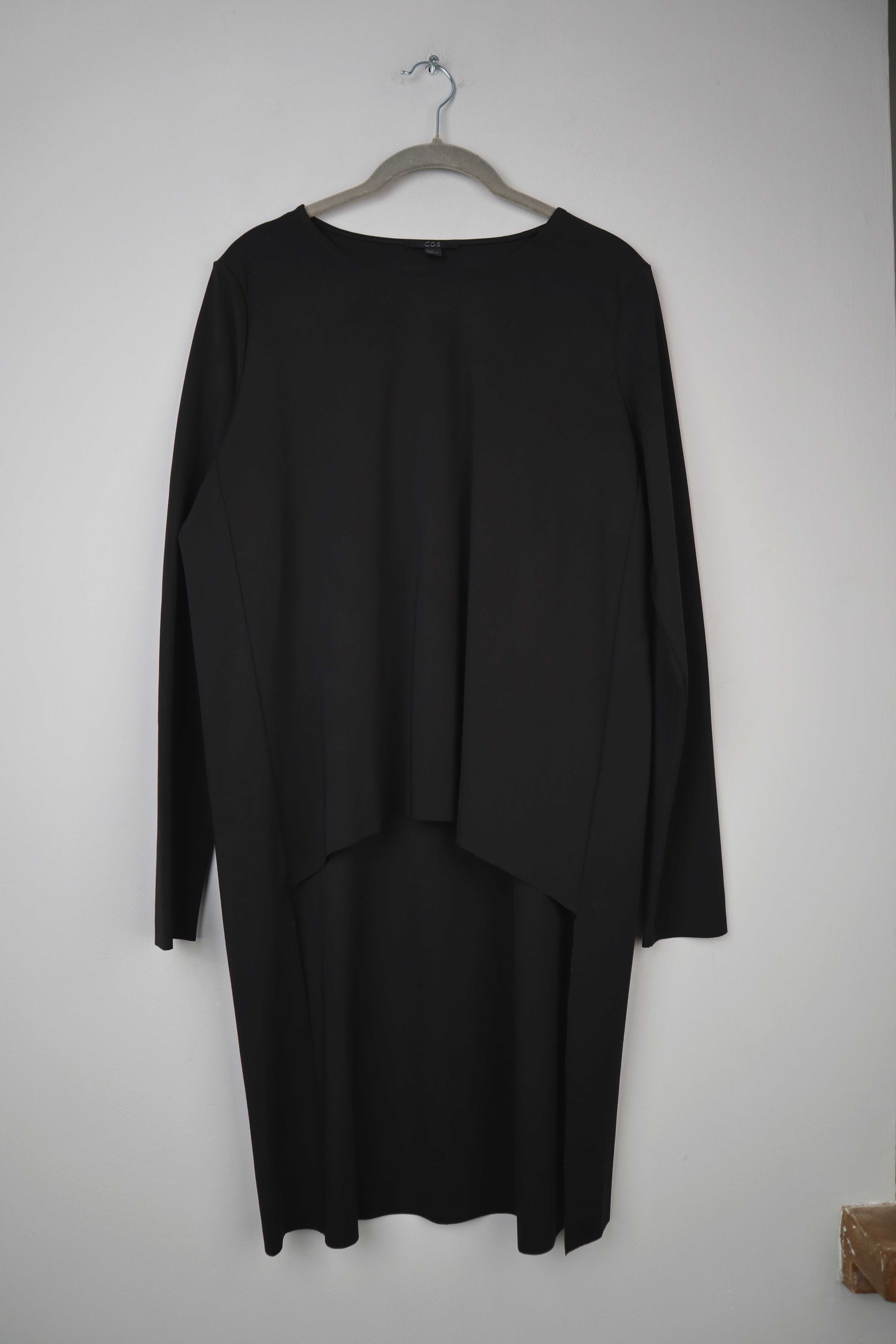 COS Kleid 38 M schwarz minimalist basic einfarbig vorne kurz hinten lang