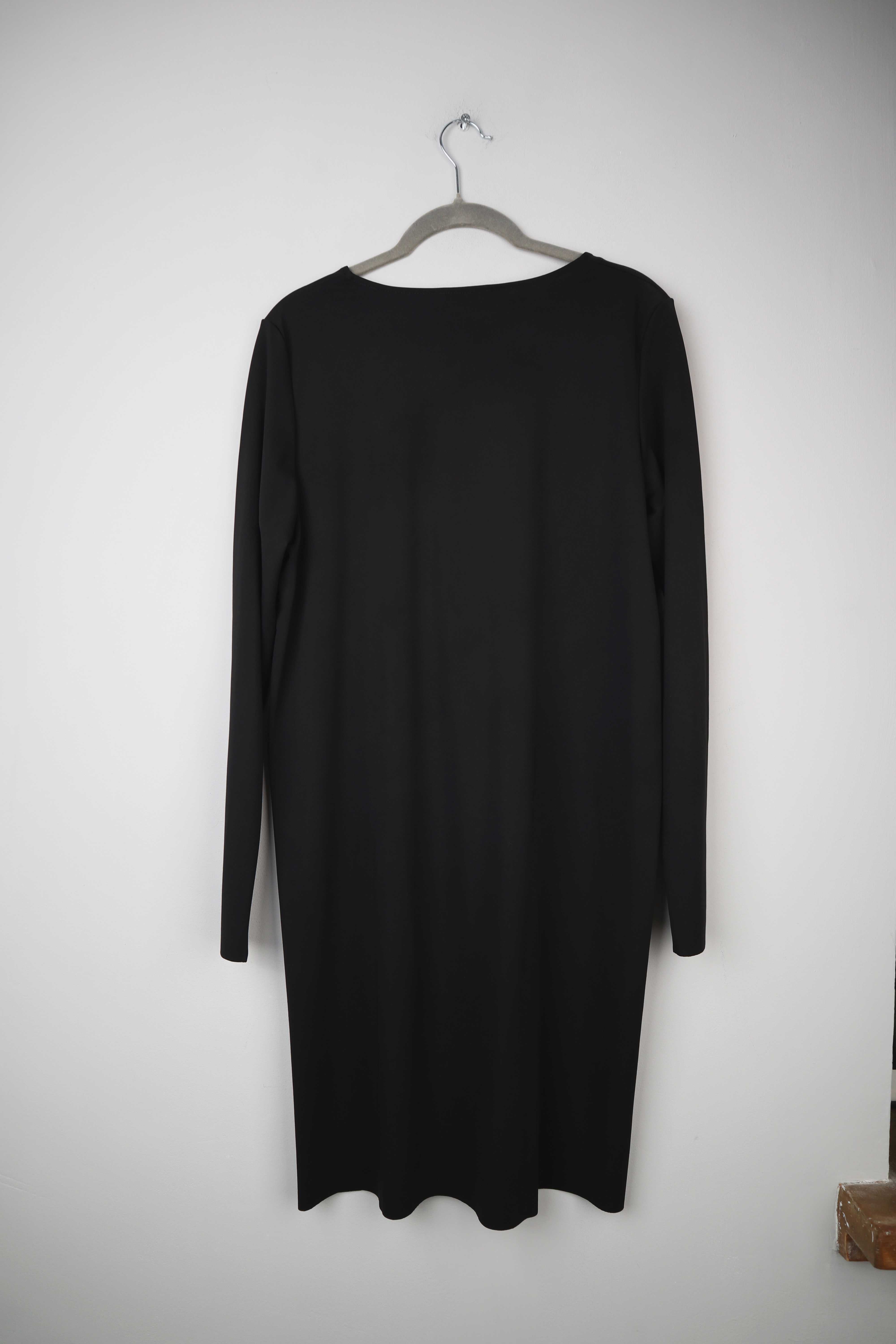 COS Kleid 38 M schwarz minimalist basic einfarbig vorne kurz hinten lang