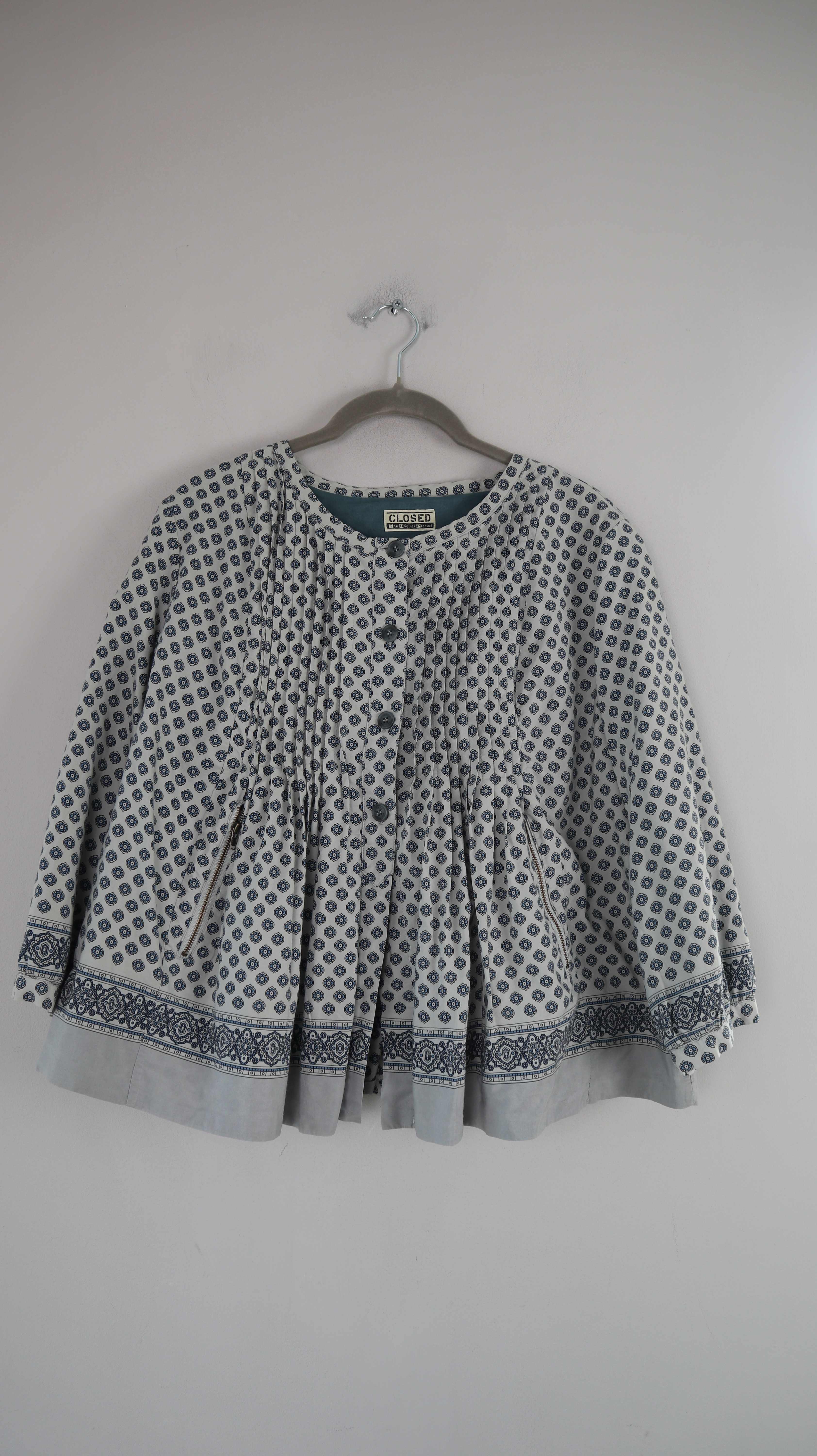 Closed Blazer Jacke Blau Hellblau XL Seide Seidenjacke Paisley