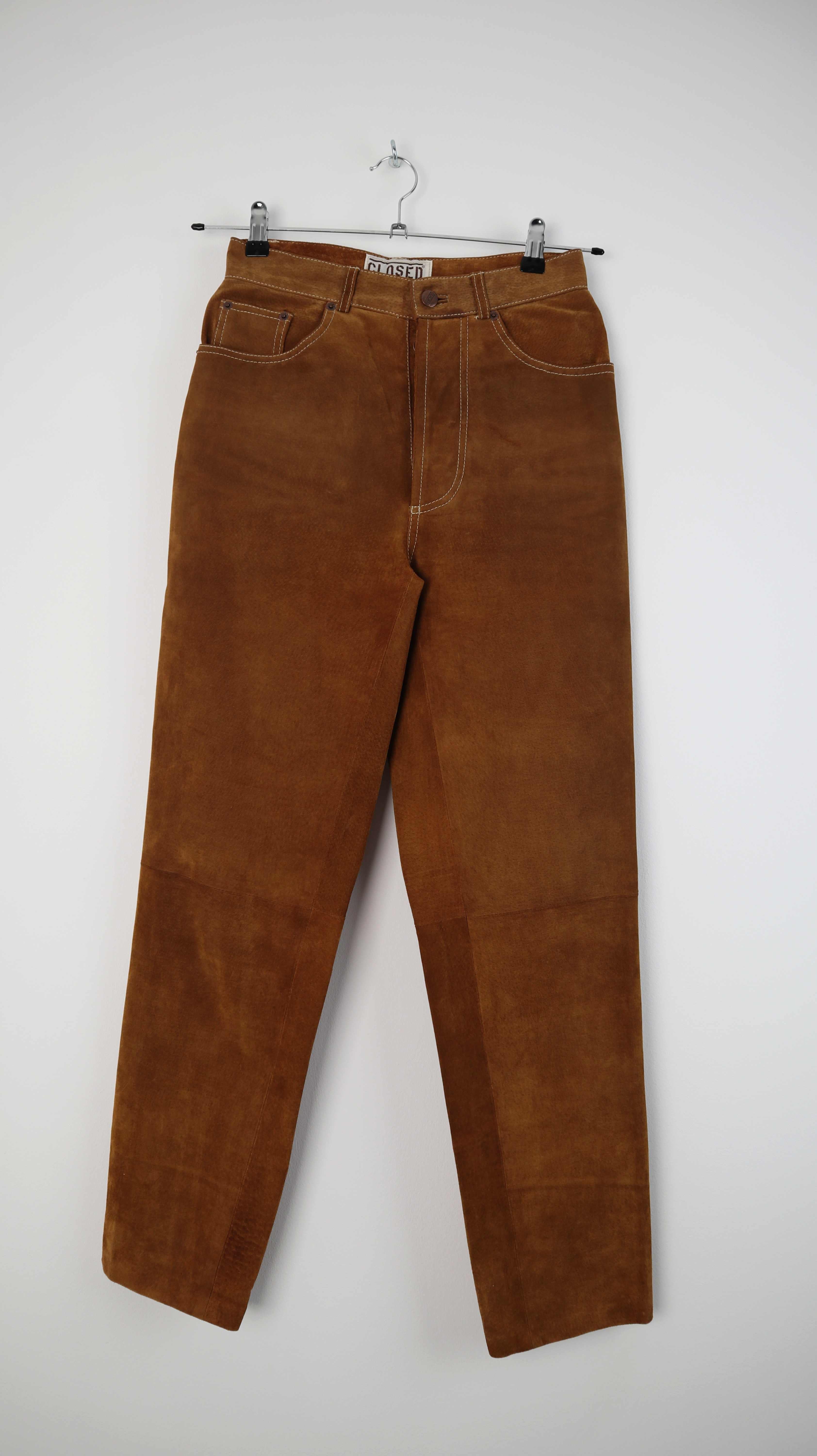 Closed Lederhose Hose braun 36 S Wildlederhose high waist