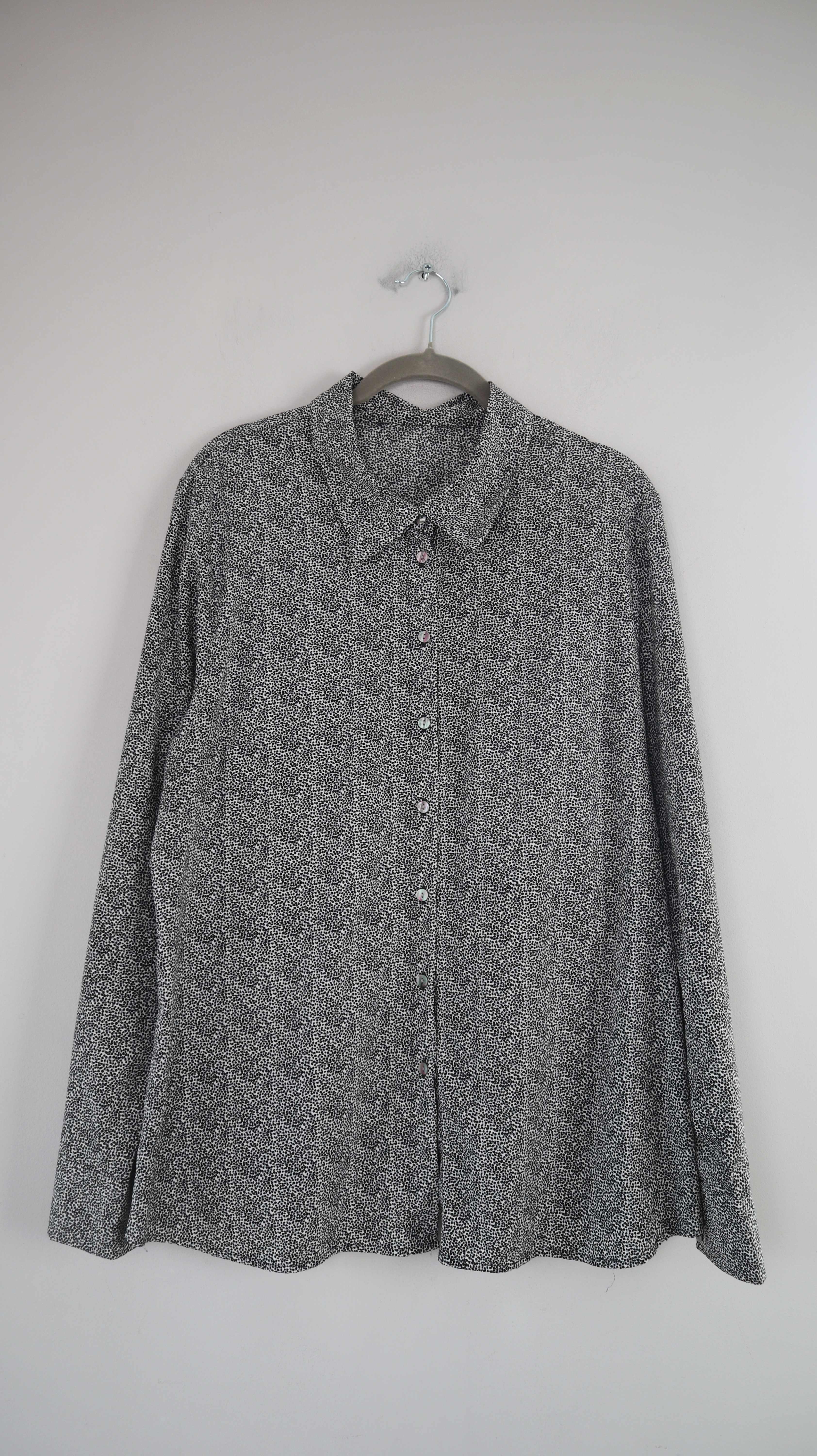 Bluse Hemd blau Punkte gepunktet 40 L Oberteil