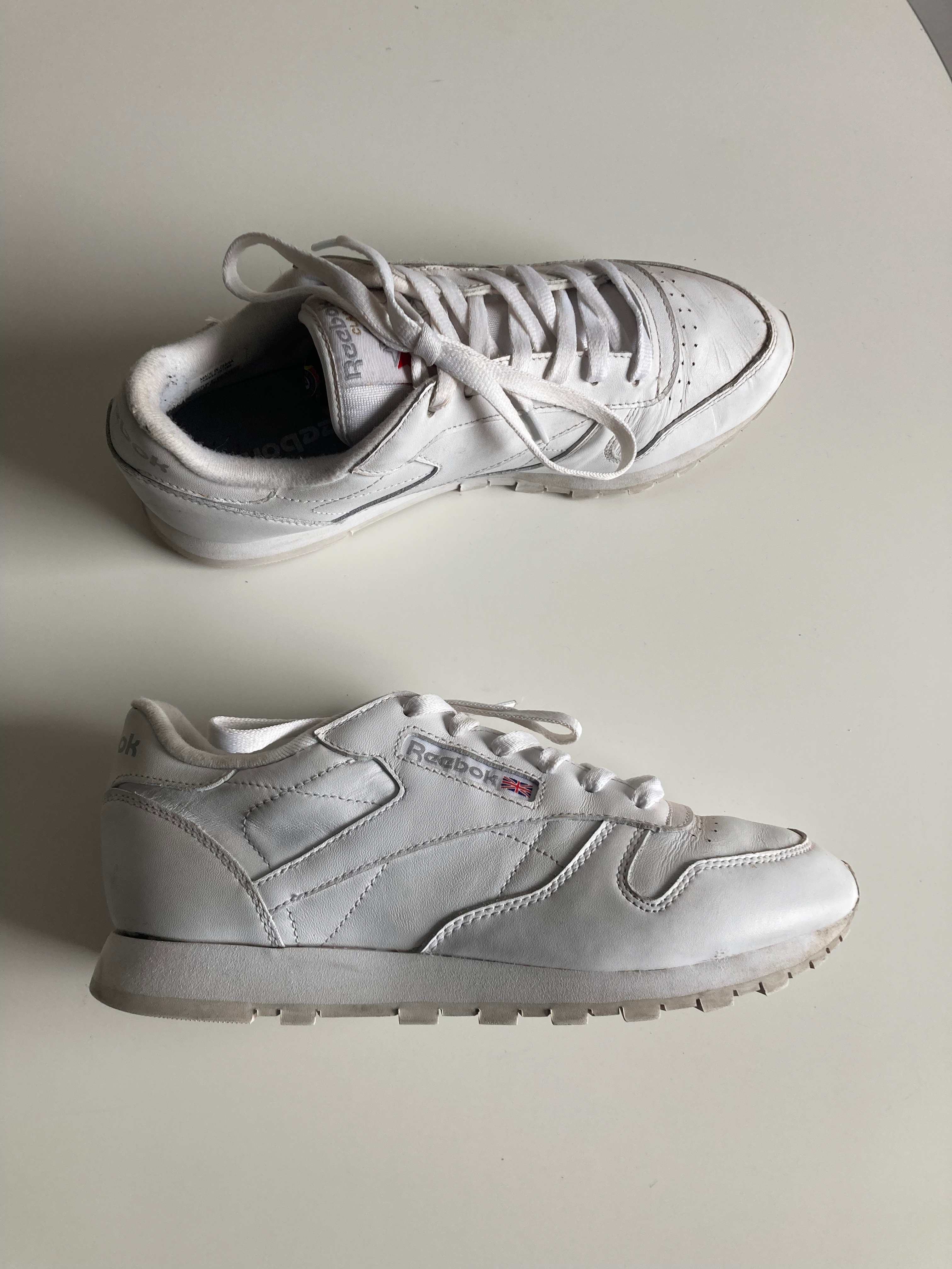 Reebok Sneaker Turnschuhe 39 weiß Leder Ledersneaker 90s