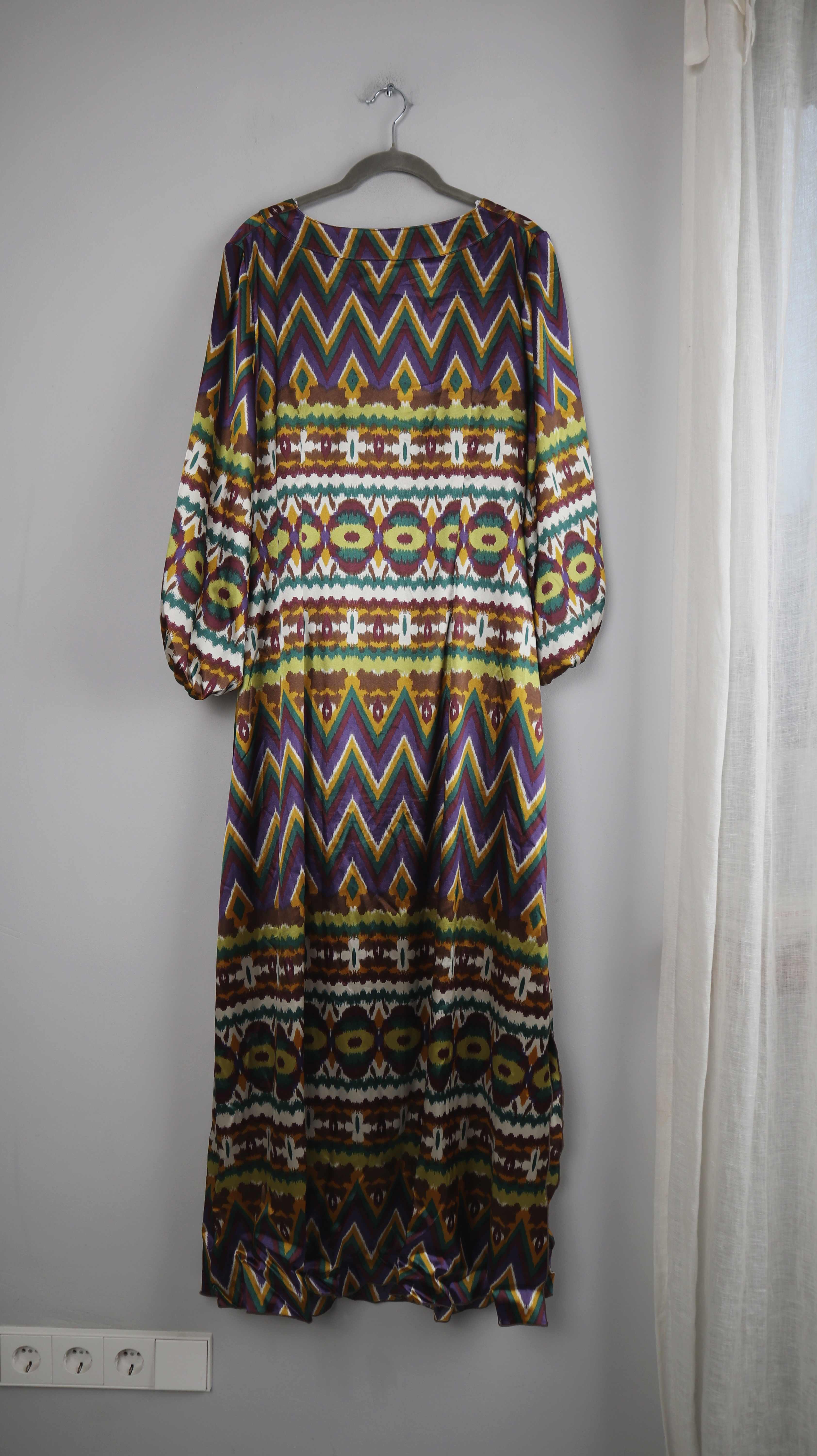 Apart Kleid Maxikleid 38 M Bunt Sommerkleid Lila Grün multi color