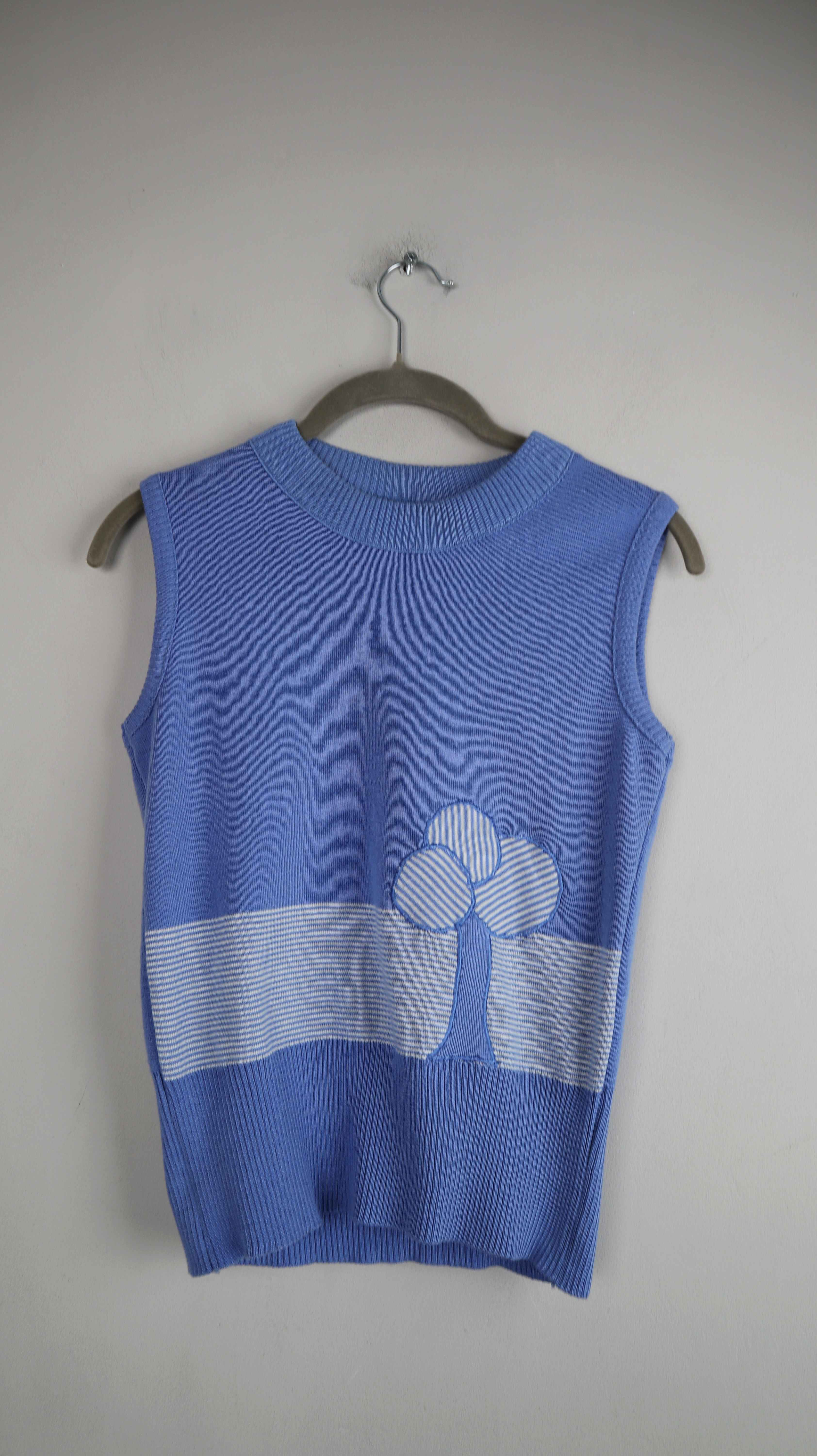 True Vintage Pullunder Weste Blau 36 S 34 XS französisch