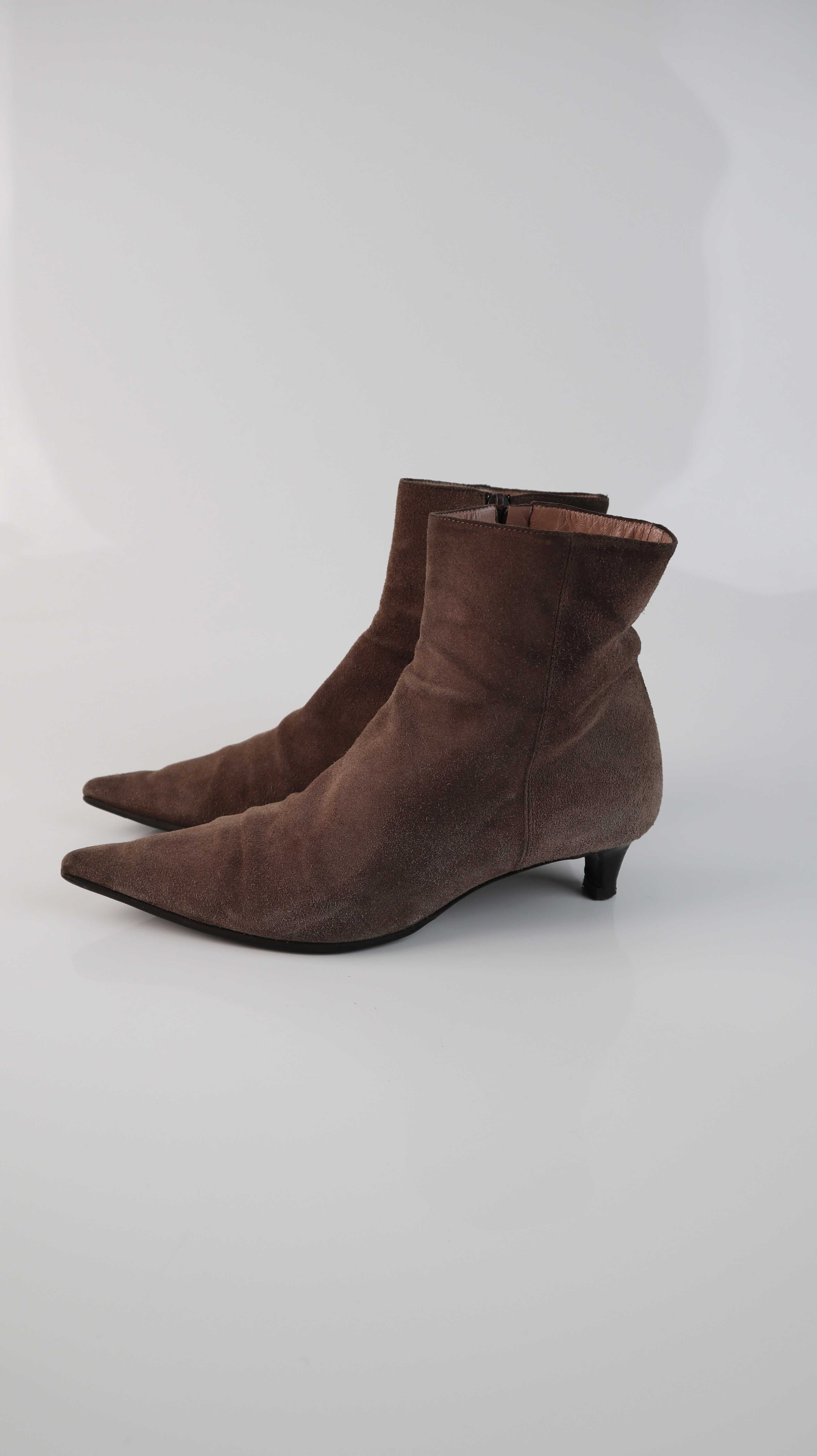 Enrico Antinori Stiefeletten Wildleder 37,5 Absatzstiefel braun Spitz