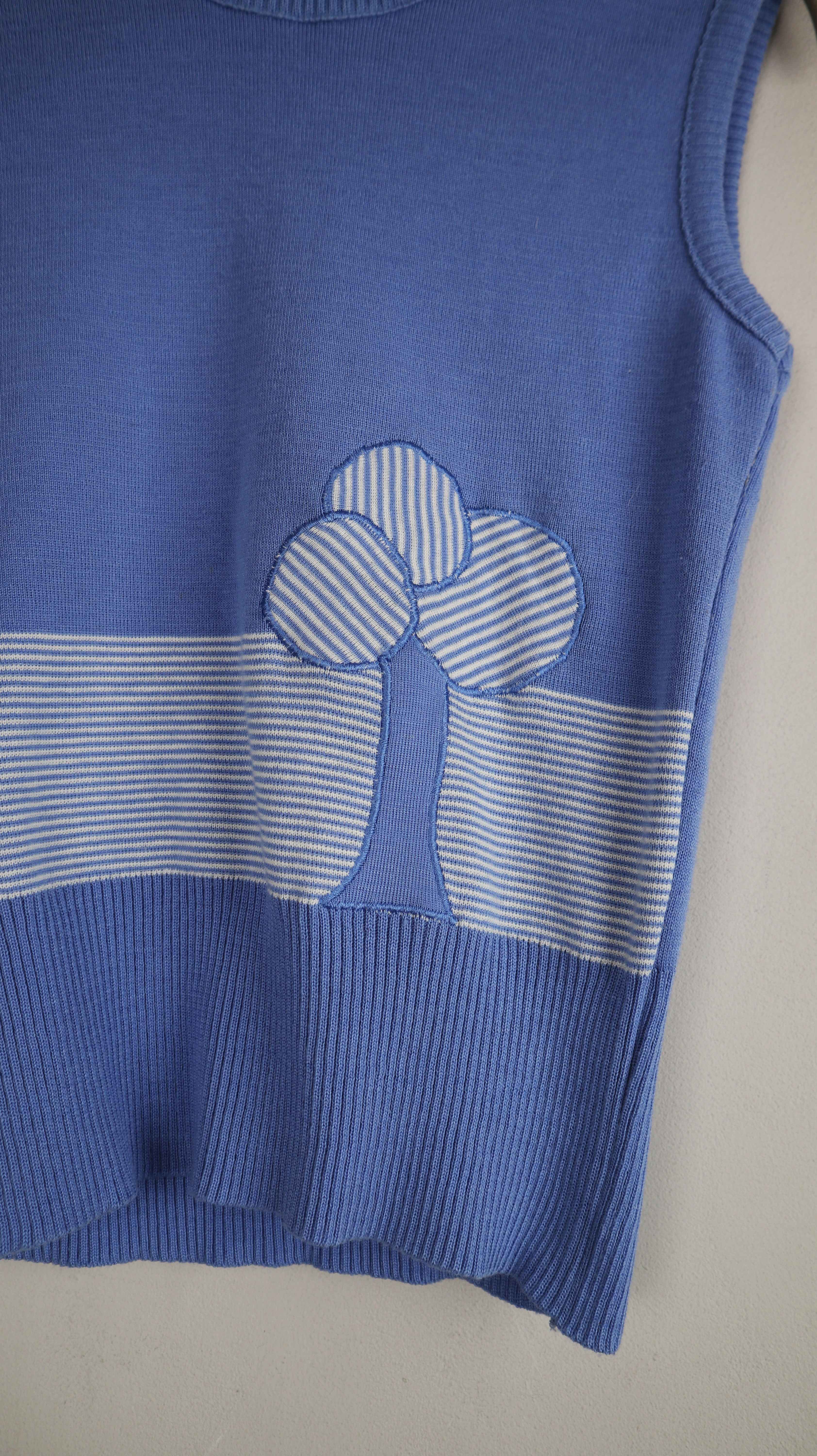 True Vintage Pullunder Weste Blau 36 S 34 XS französisch