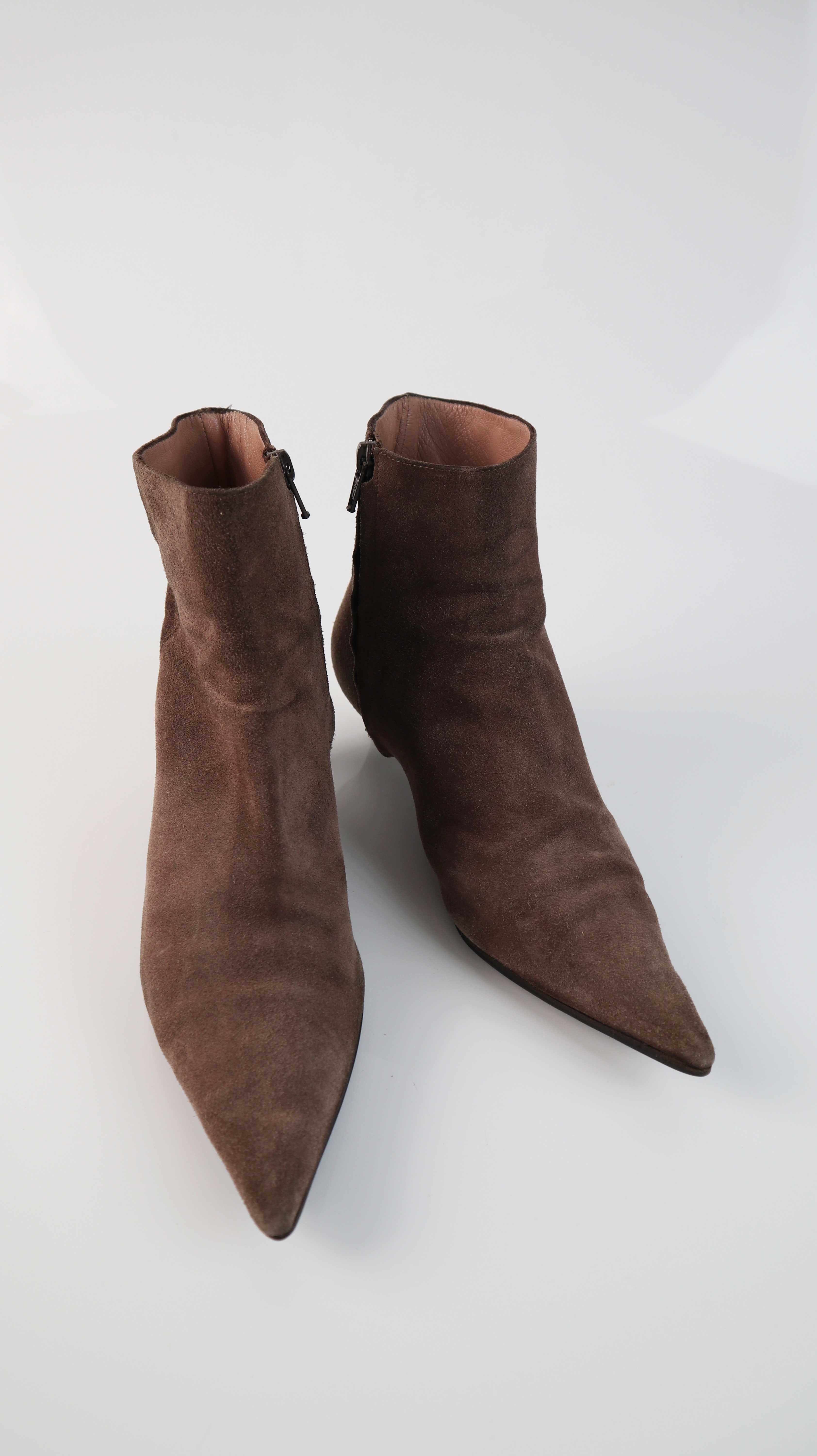 Enrico Antinori Stiefeletten Wildleder 37,5 Absatzstiefel braun Spitz