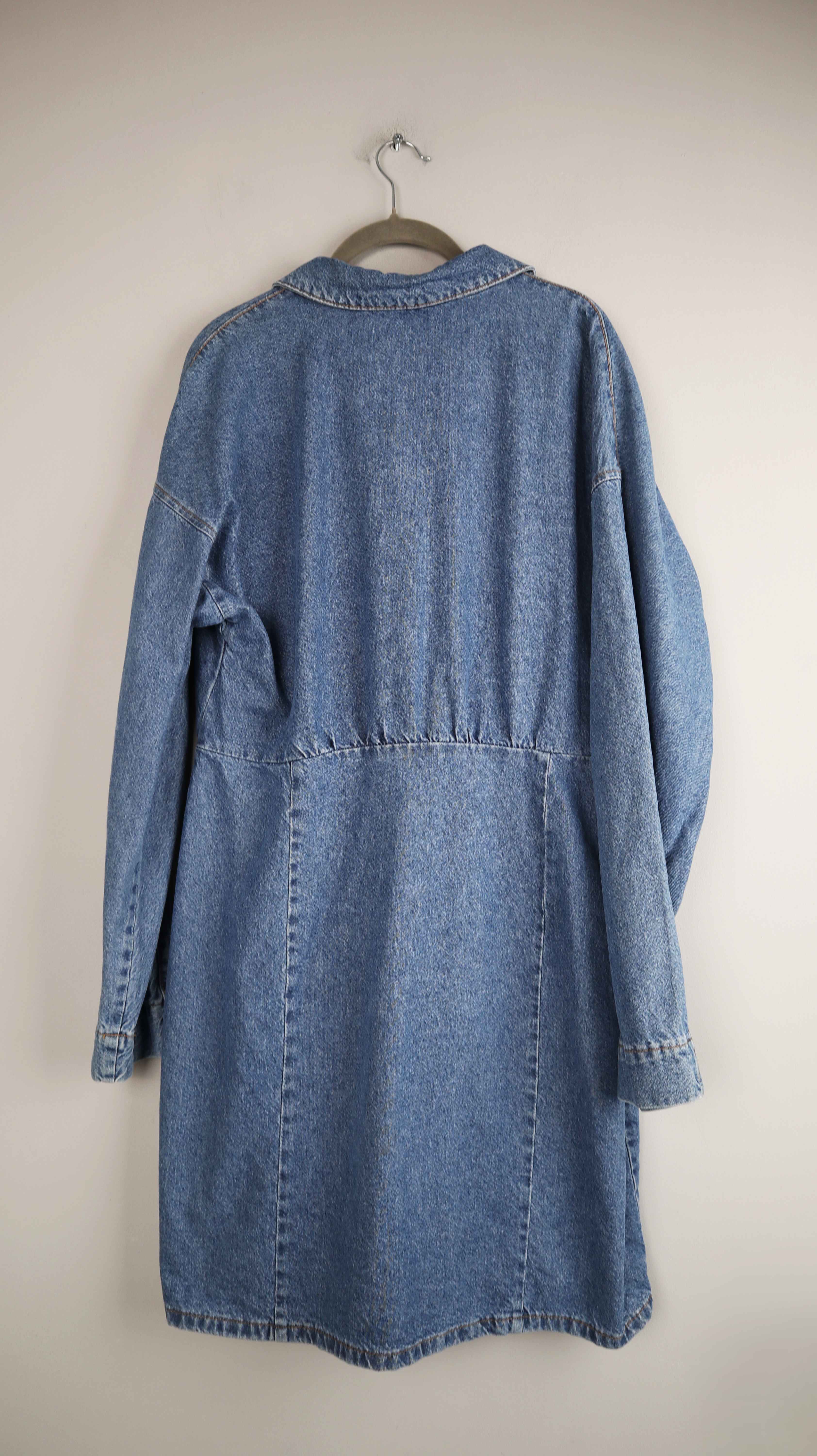 Reserved Kleid Jeans denim 44 XL blau dunkelblau Midi Midikleid