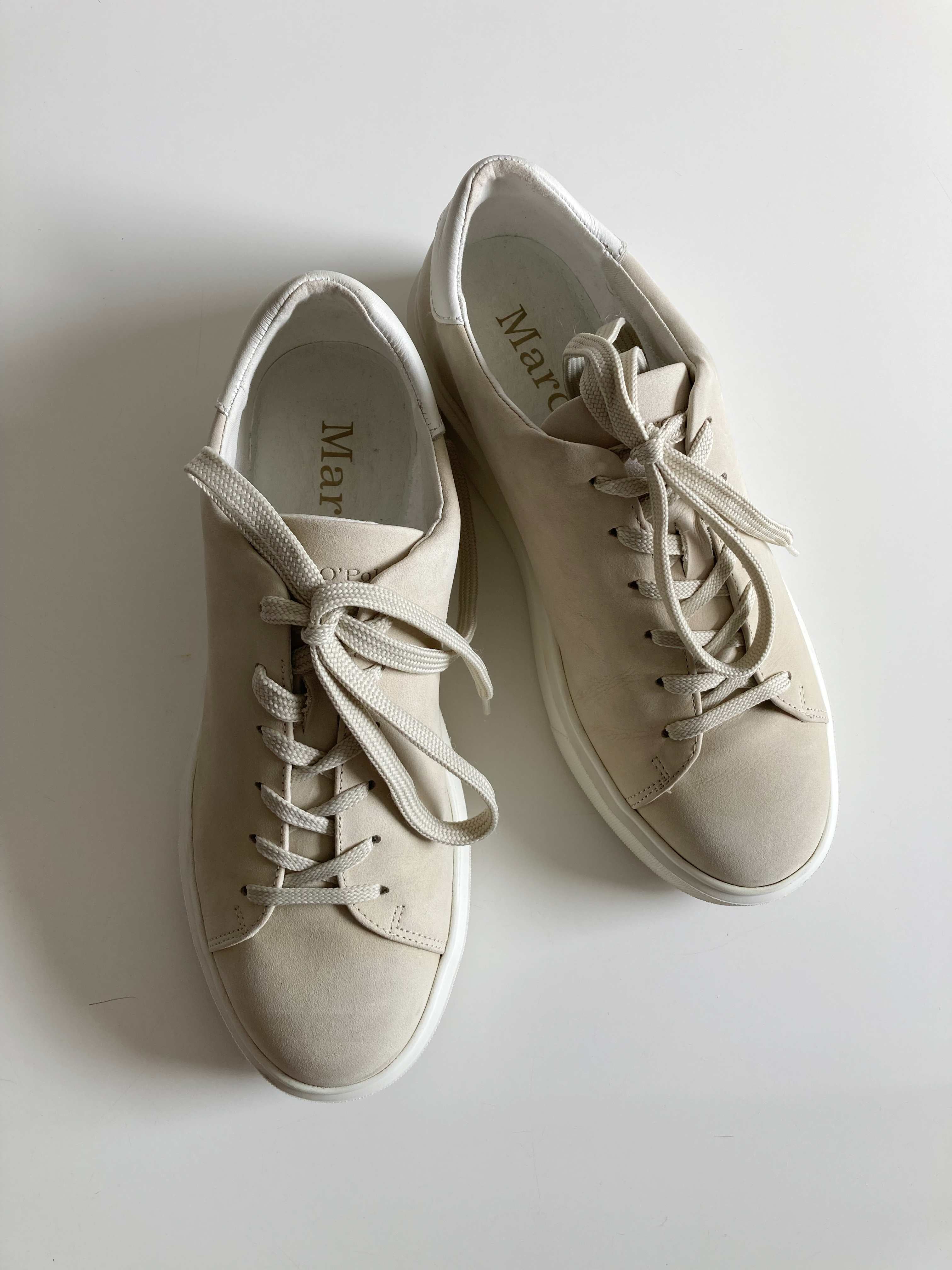 Marc O'Polo Sneaker Ledersneaker Tunrschuhe Creme 40 Beige