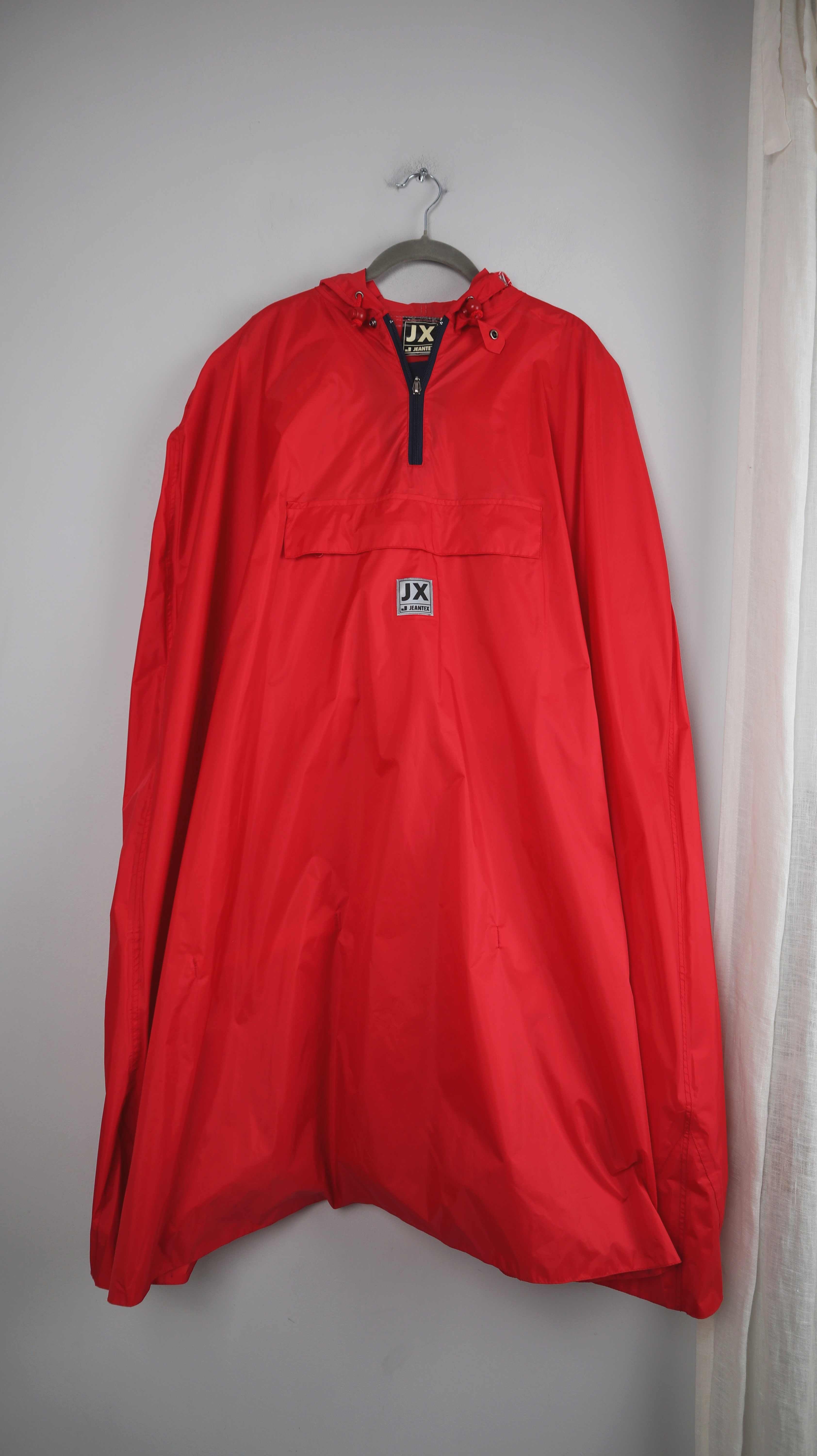JX jeantex Regencape Regenmantel XL Rot Poncho Regenponcho