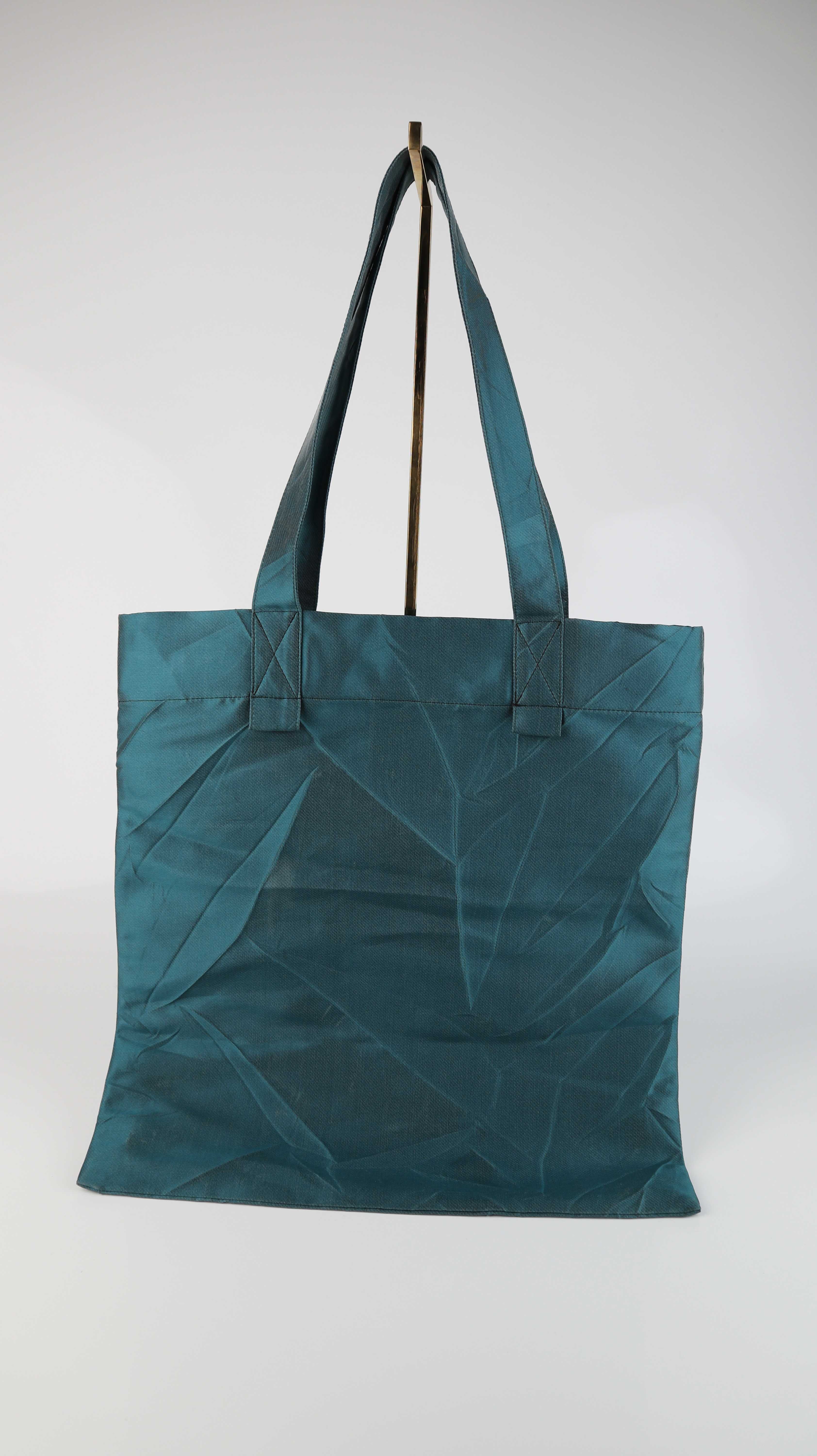 Odeeh Tasche Beutel Beuteltasche Türkis einfarbig Jutebeutel Seide