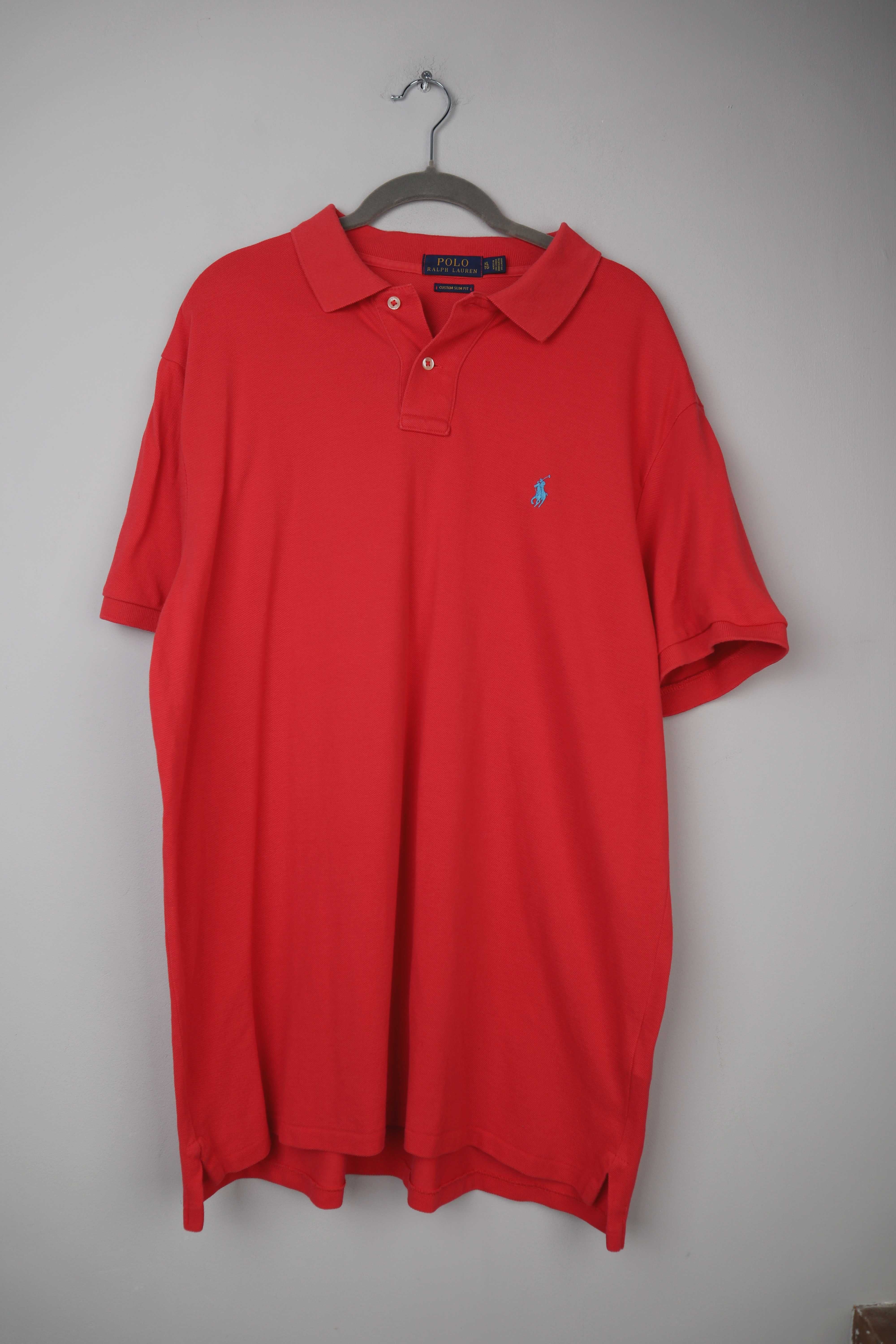 Polo Ralph Lauren Shirt rot Poloshirt einfarbig XL TG Blau Hemd