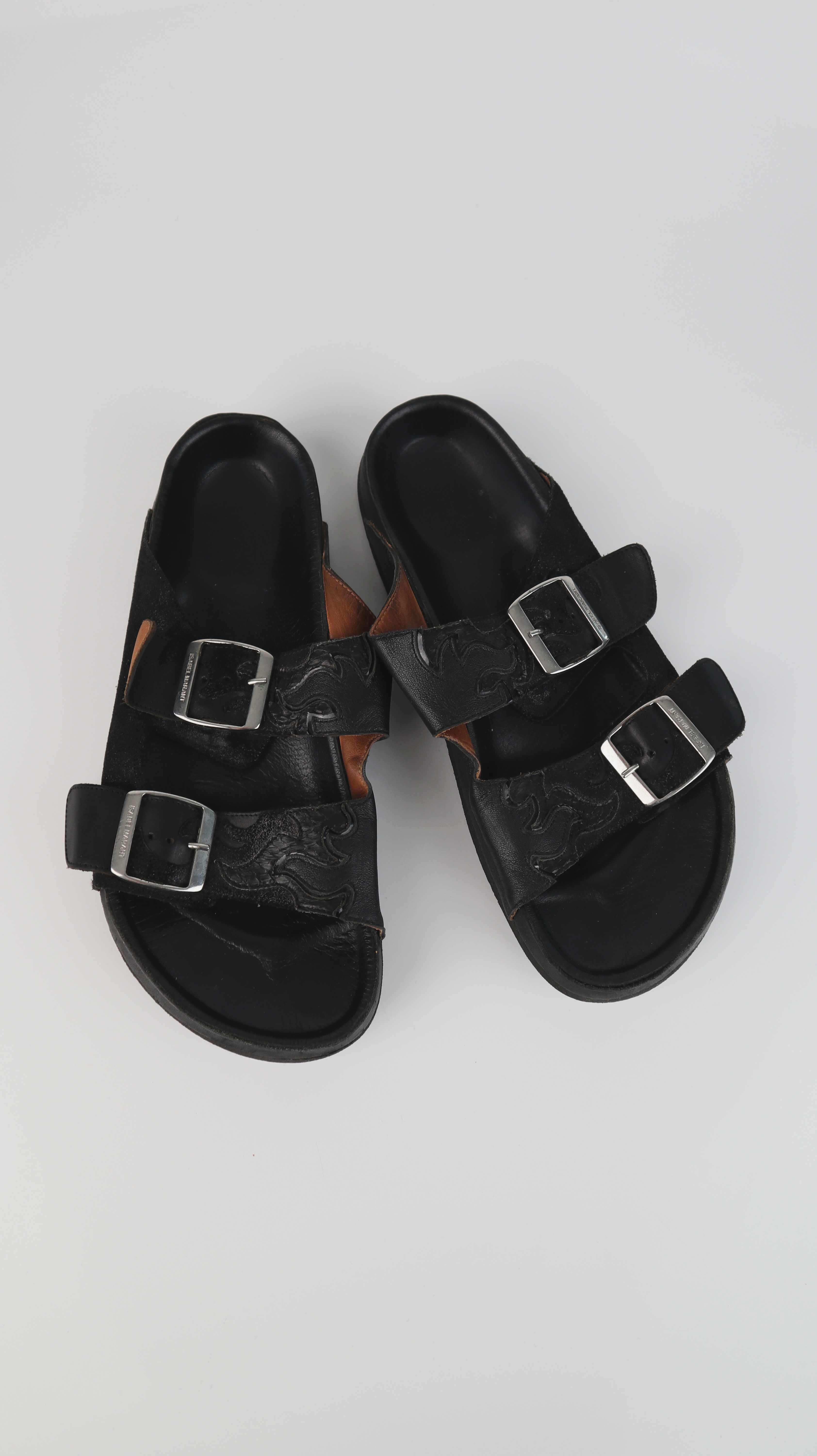 Isabel Marant Etoile Gail Pantoletten Slipper schwarz 38 39 Lederslipper Sandalen
