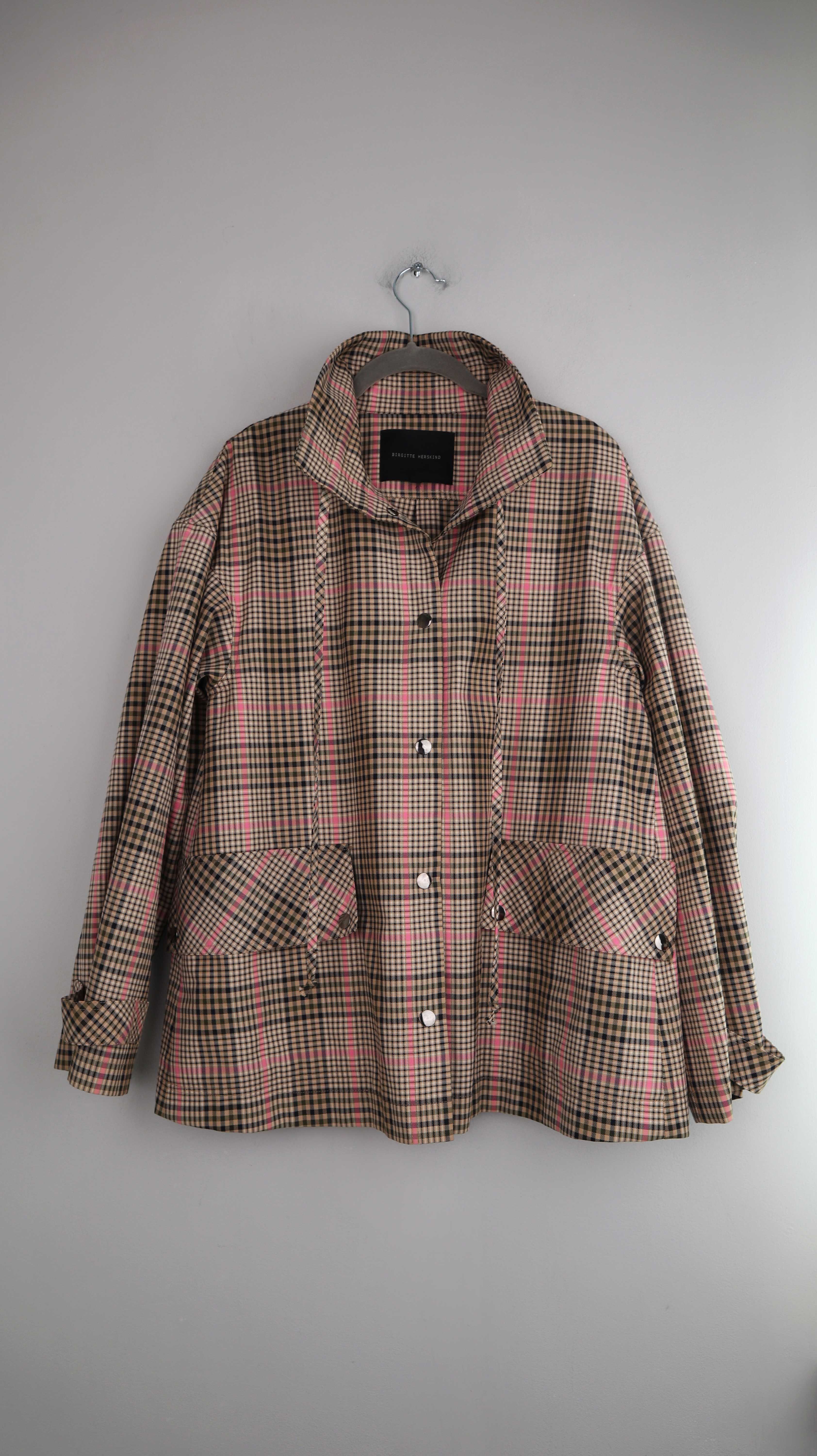 Brigitte Herskind Jacke 36 S kariert Blouson Mantel Caban Kurzmantel
