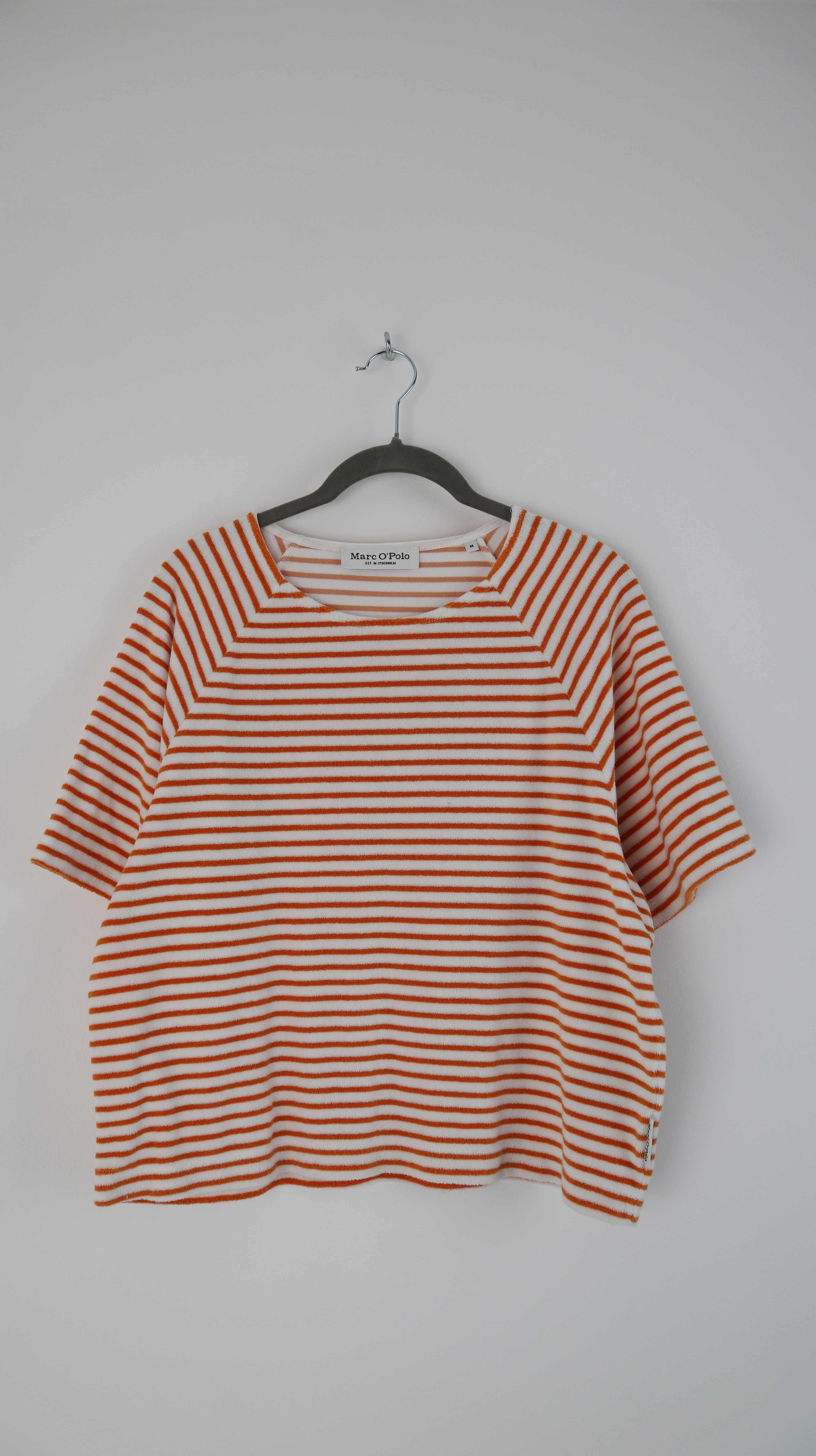 Marc O'Polo Shirt gestreift orange Weiß Streifenshirt 38 M Frottee