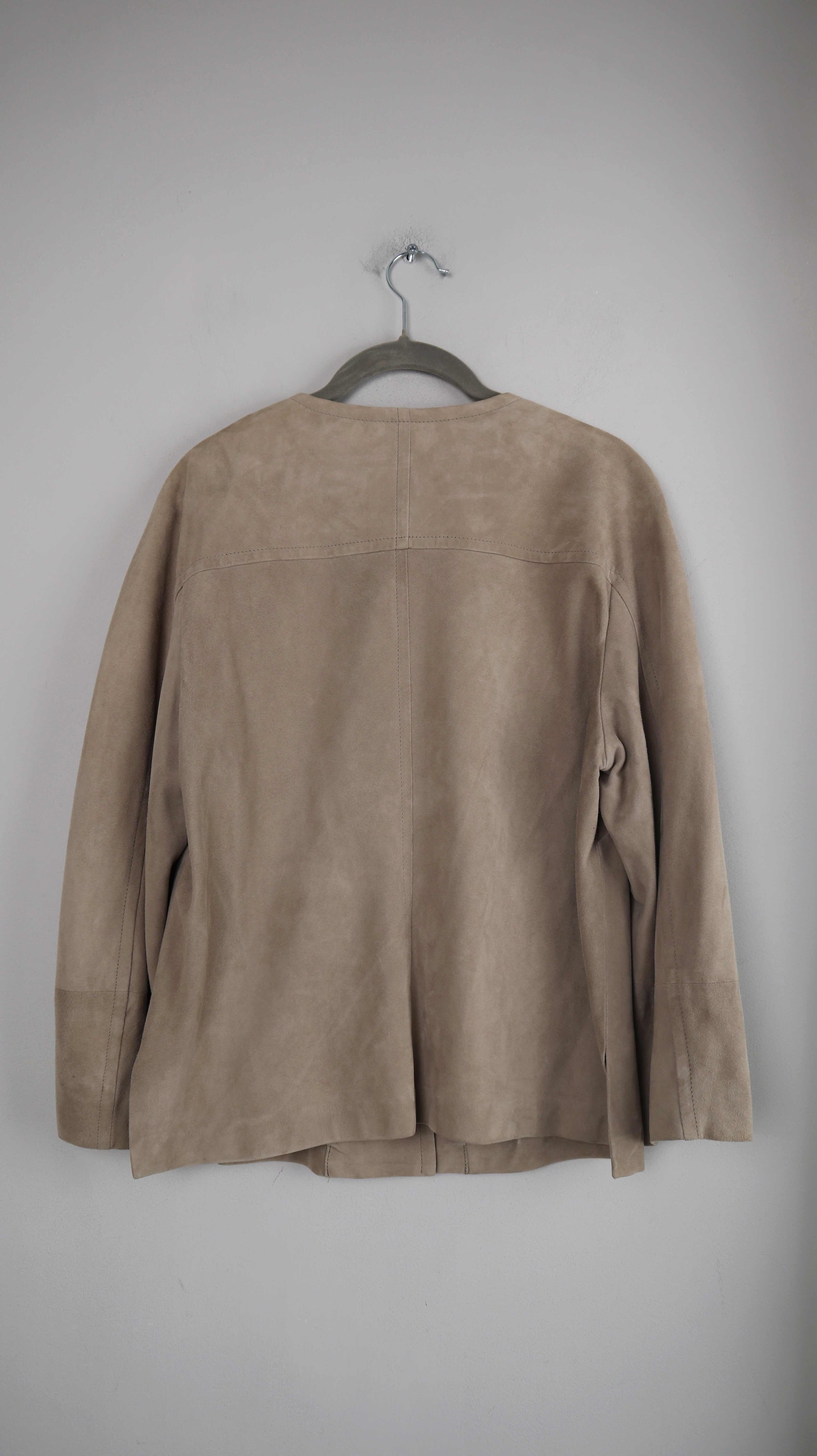 St. Emile Lederjacke Blazer Beige Braun Ziegenleder Jacke