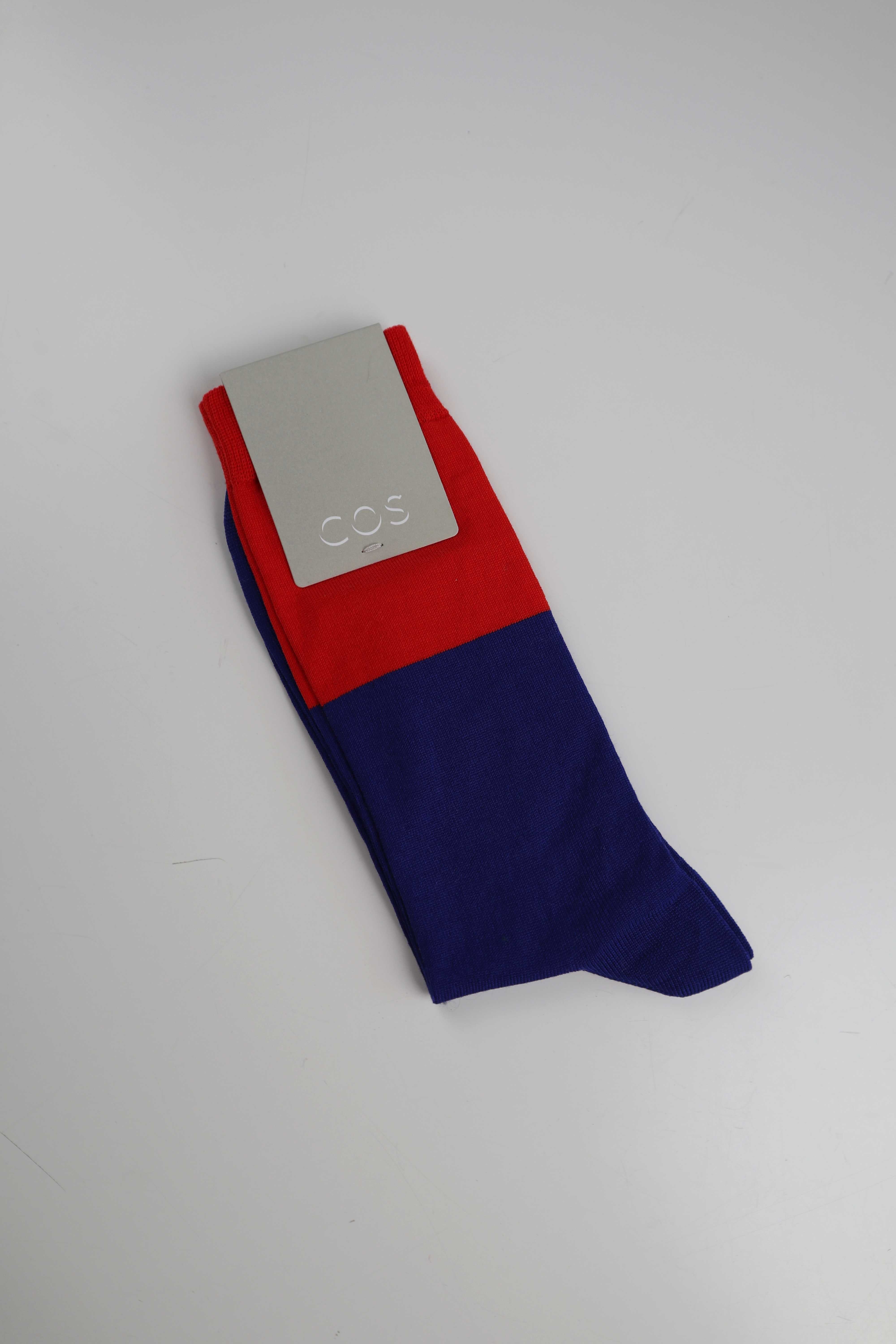 COS Socken neu Baumwollsocken Blau rot Herrensocken 44