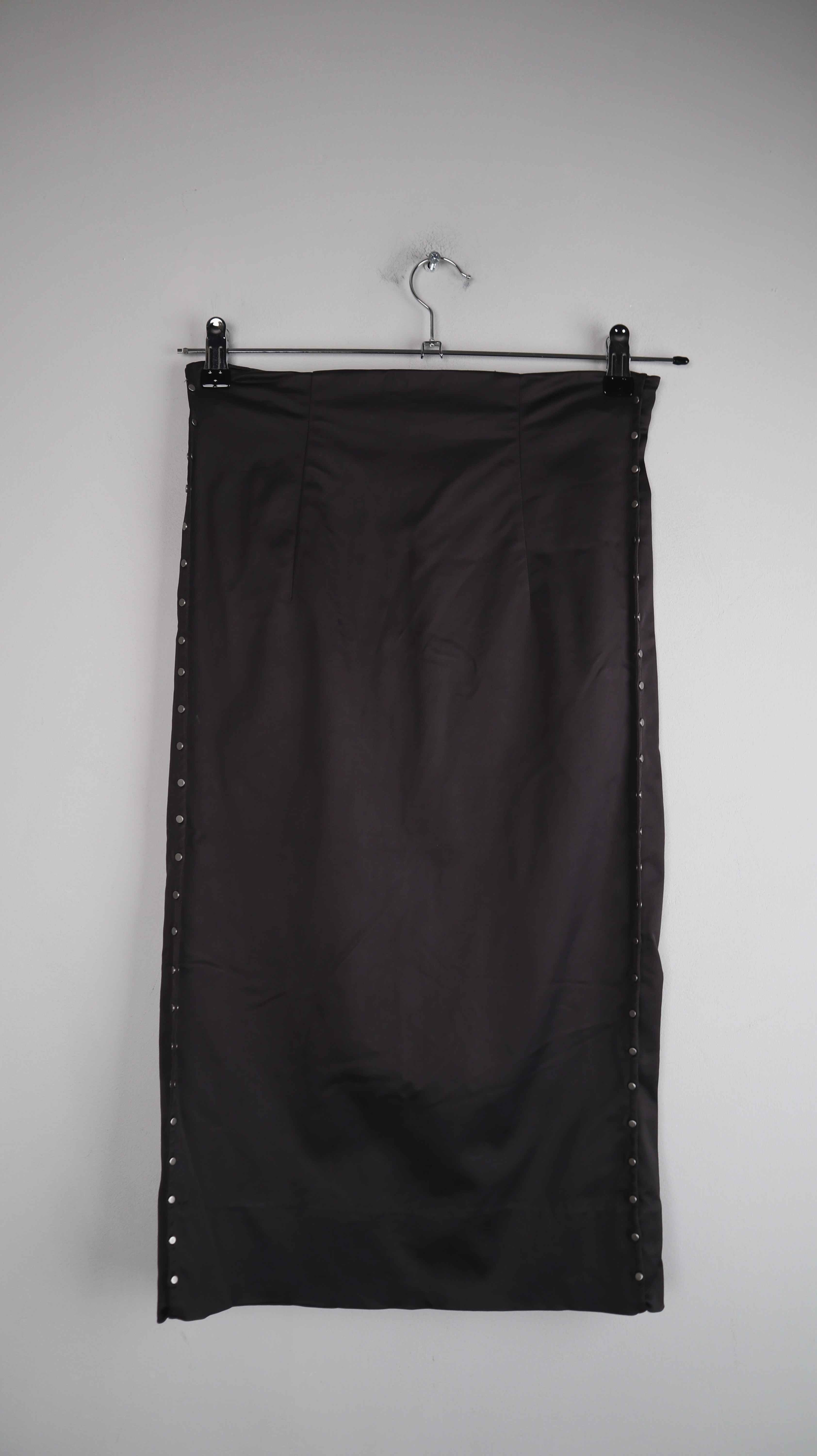 COS Rock Stiftrock Grau 38 M Etuirock Nieten Midi Midirock