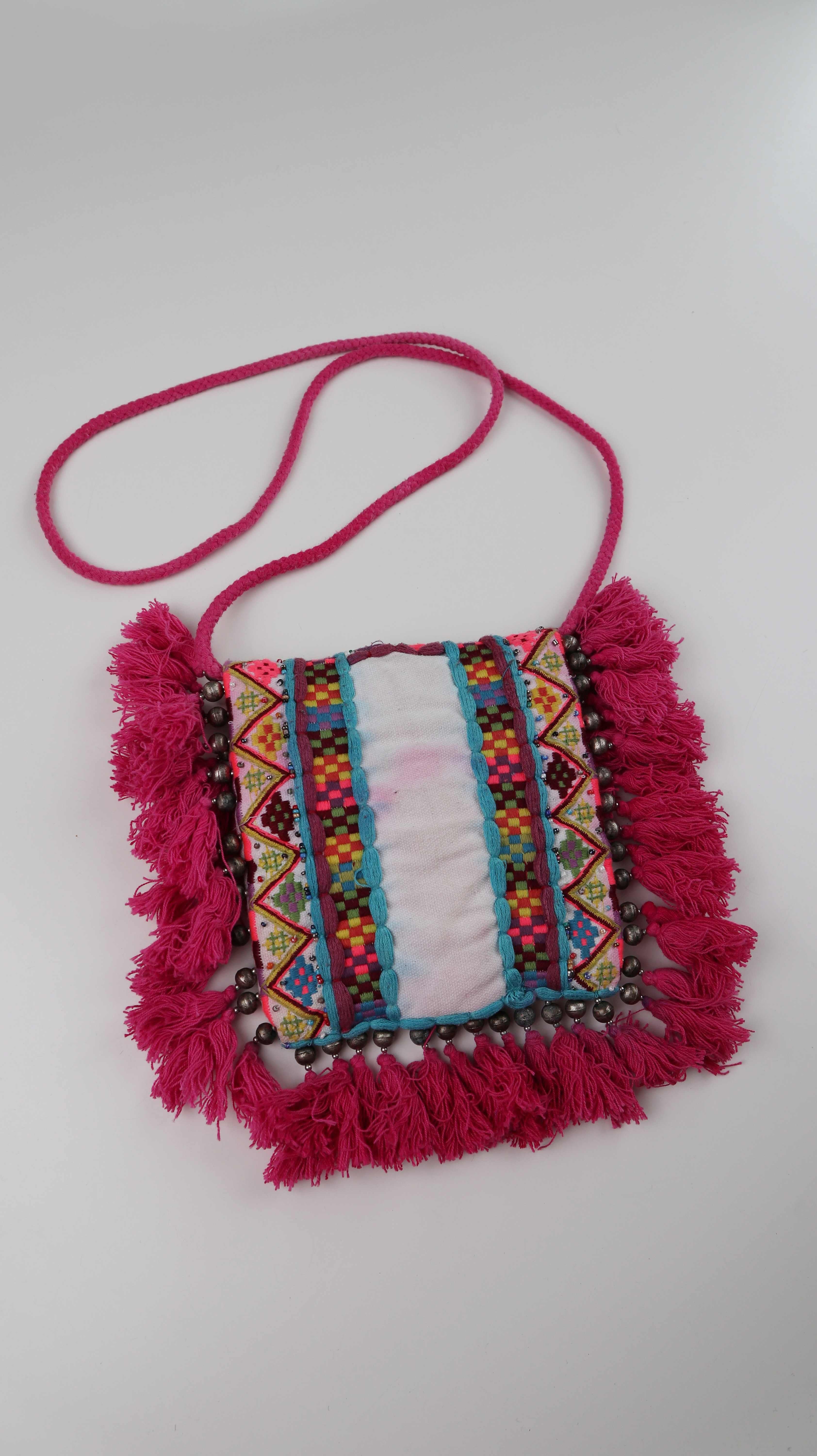 Antik Batik Tasche Pink Umhängetasche Stofftasche Hippie Bohemian