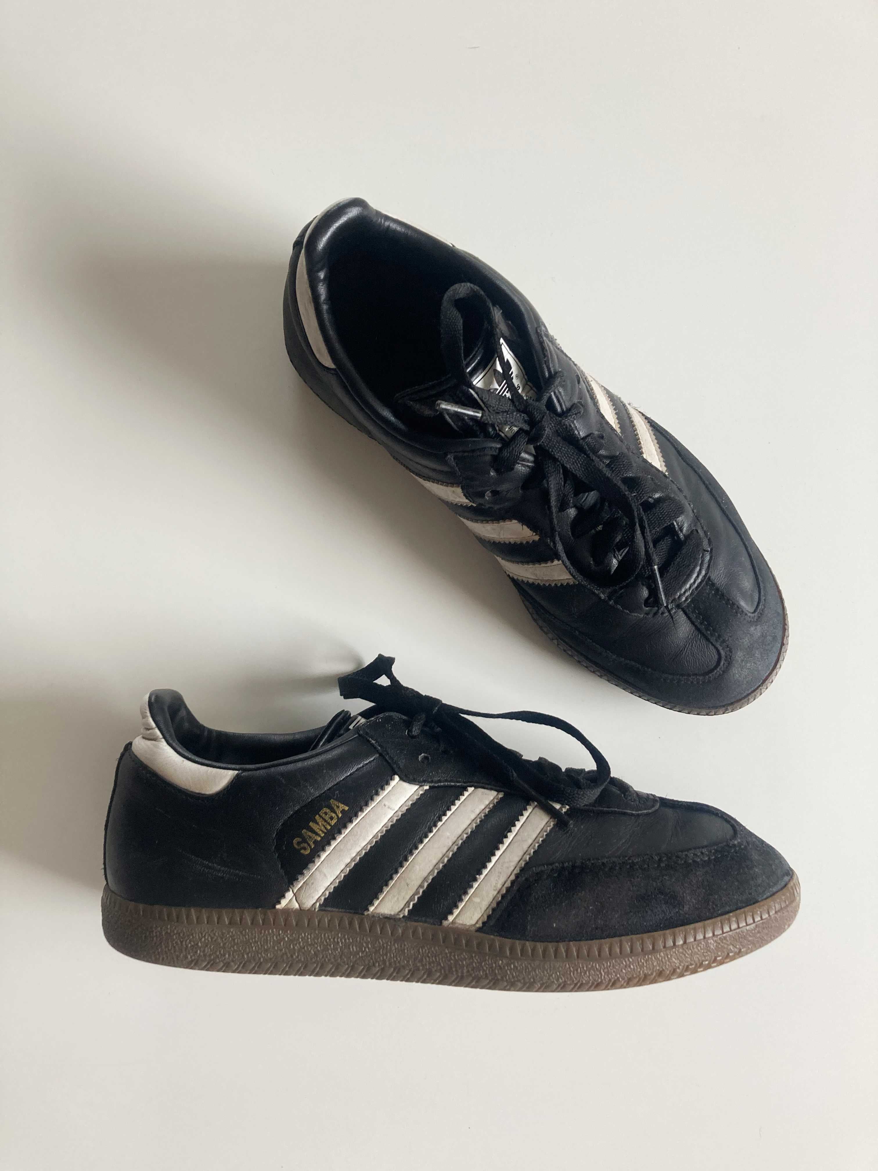 Adidas Samba schwarz weiß Leder Sneaker Turnschuhe 37 1/3