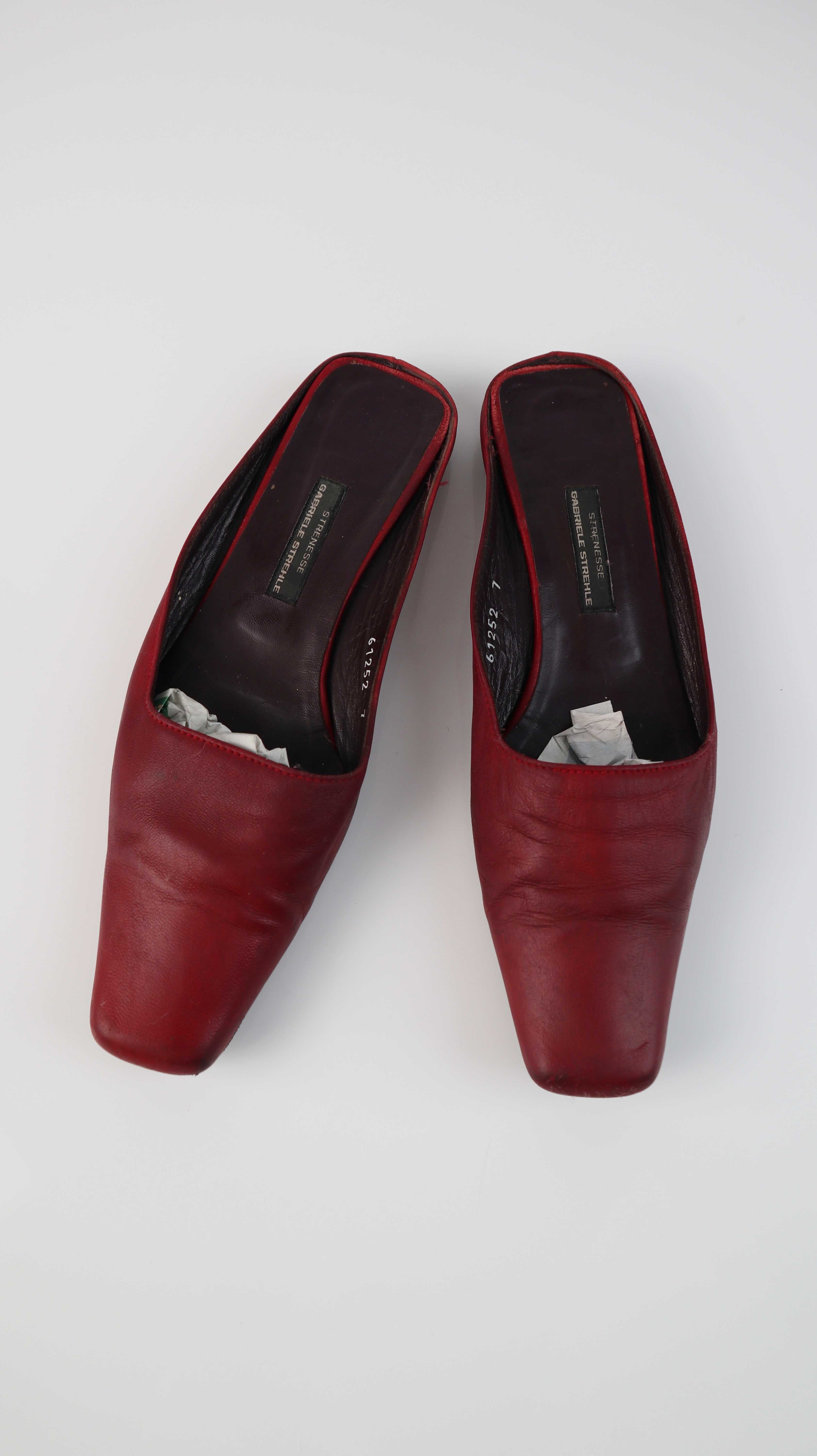 Strenesse Gabriel Strehle Slipper rot 37 Loafer Lederslipper Vintage