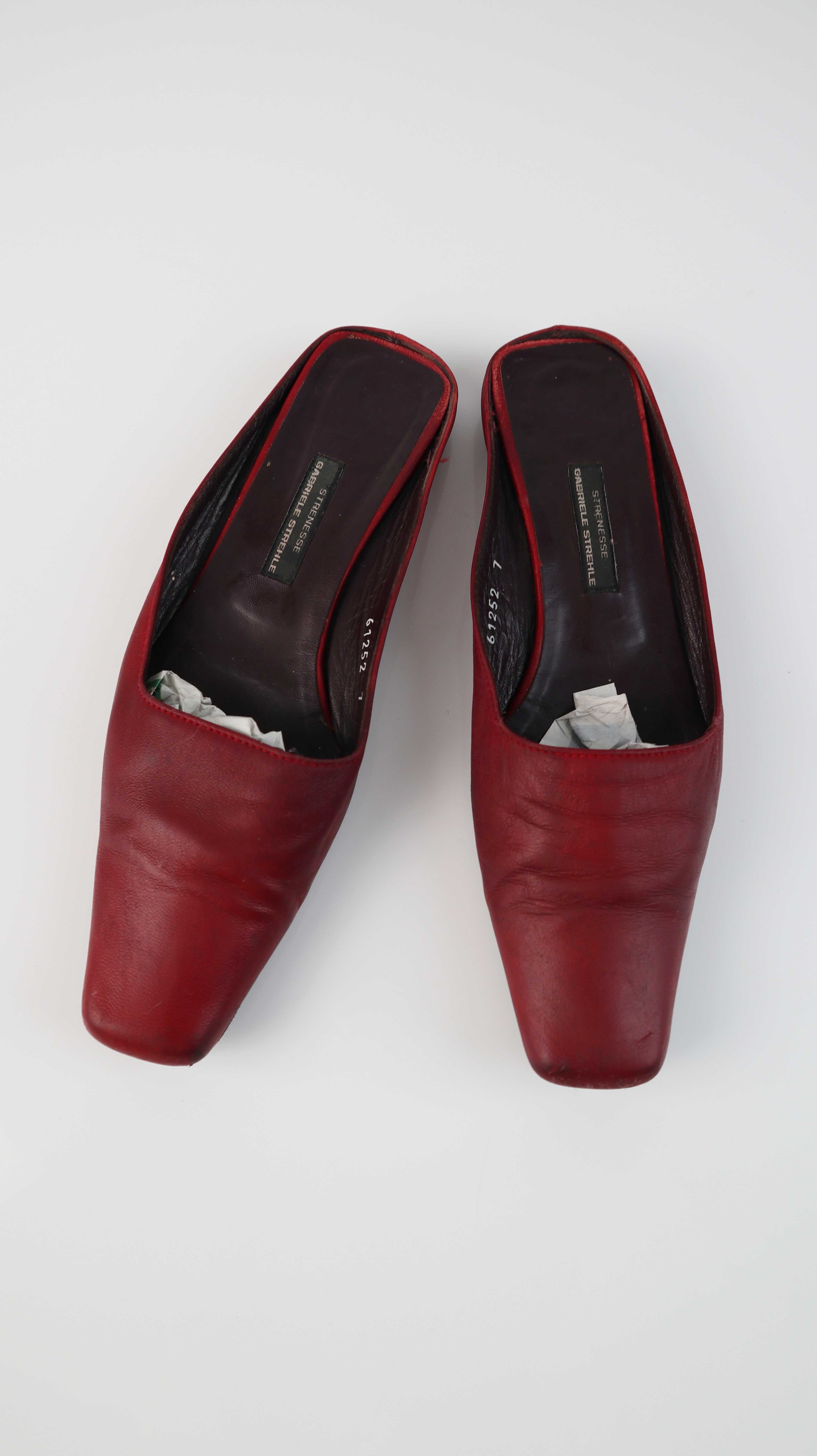 Strenesse Gabriel Strehle Slipper rot 37 Loafer Lederslipper Vintage