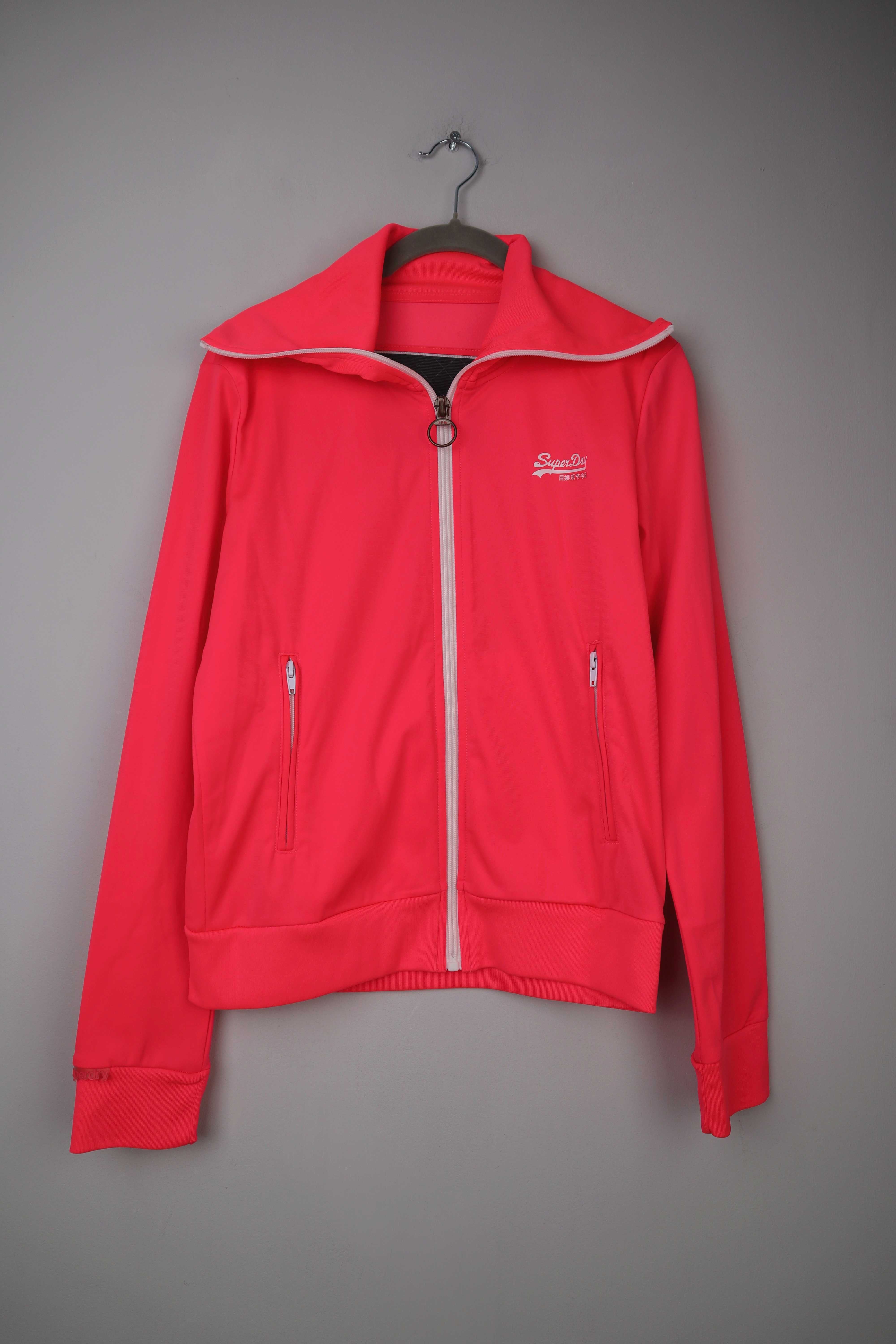 Superdry Jacke Pink Neonpink 40 L Zipper Cardigan einfarbig Trainingsjacke