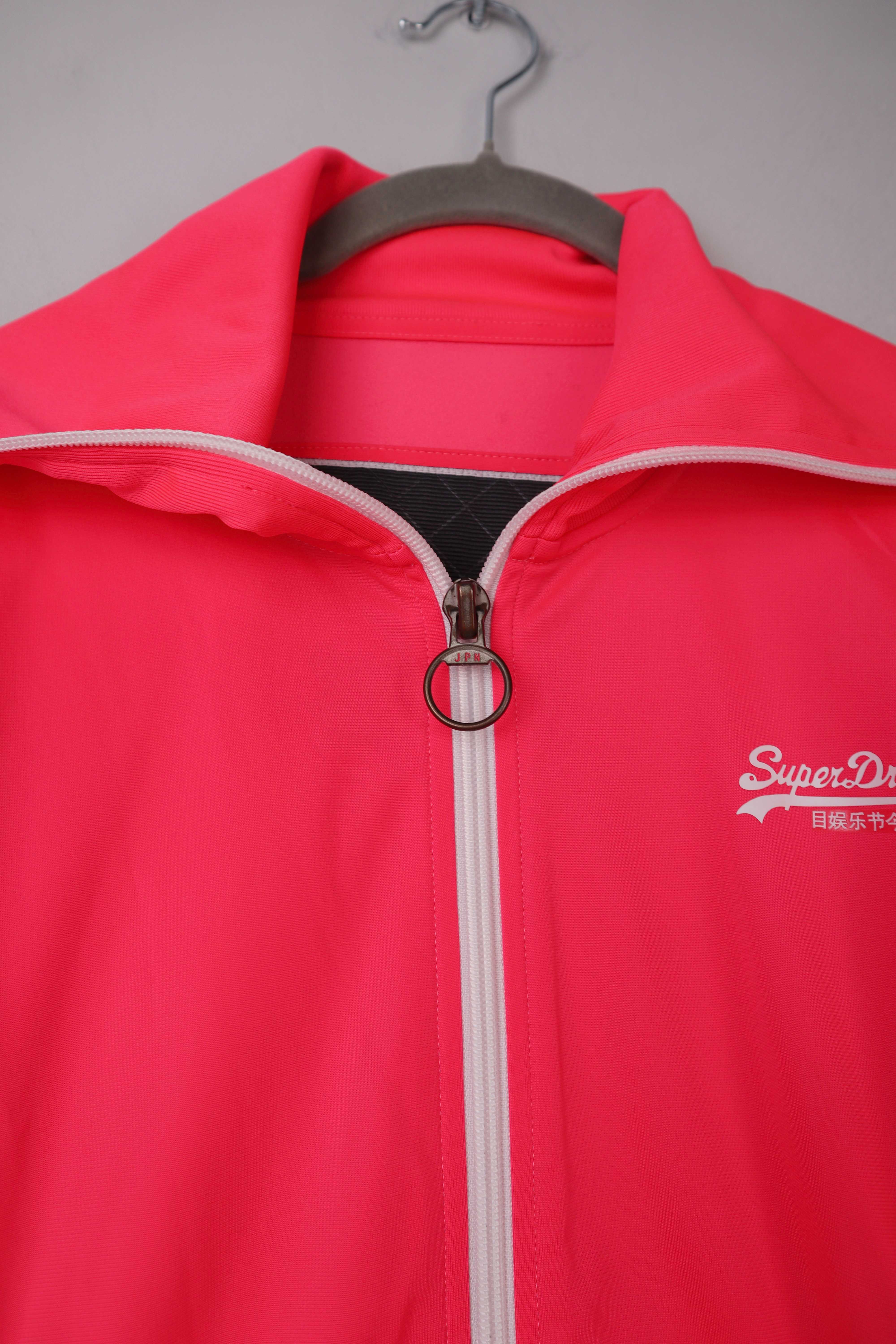 Superdry Jacke Pink Neonpink 40 L Zipper Cardigan einfarbig Trainingsjacke