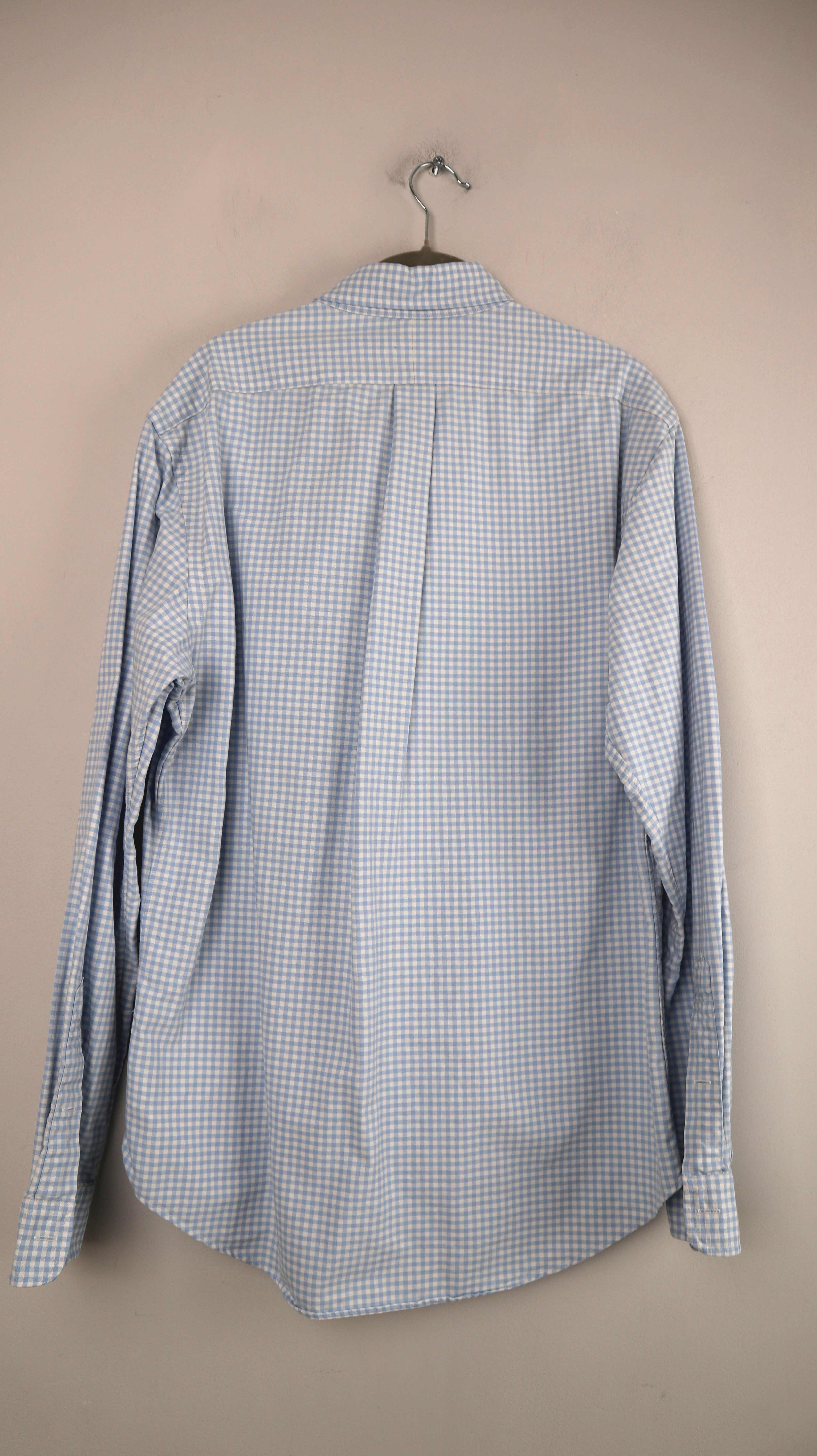 Polo Ralph Lauren Hemd Shirt kariert blau weiß L slim fit kleinkariert