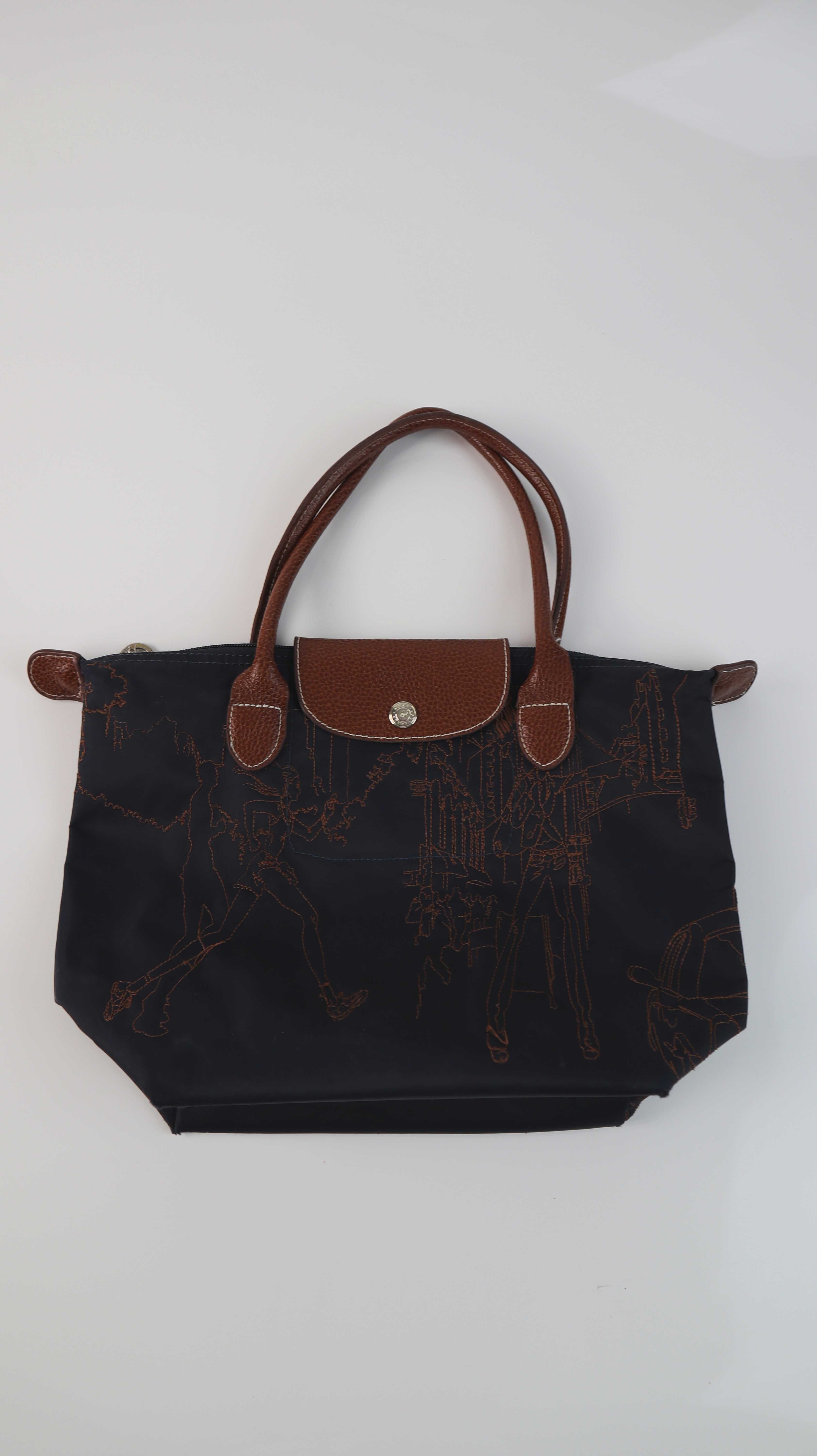 Longchamp Tasche Edition Handtasche Blau dunkelblau bestickt