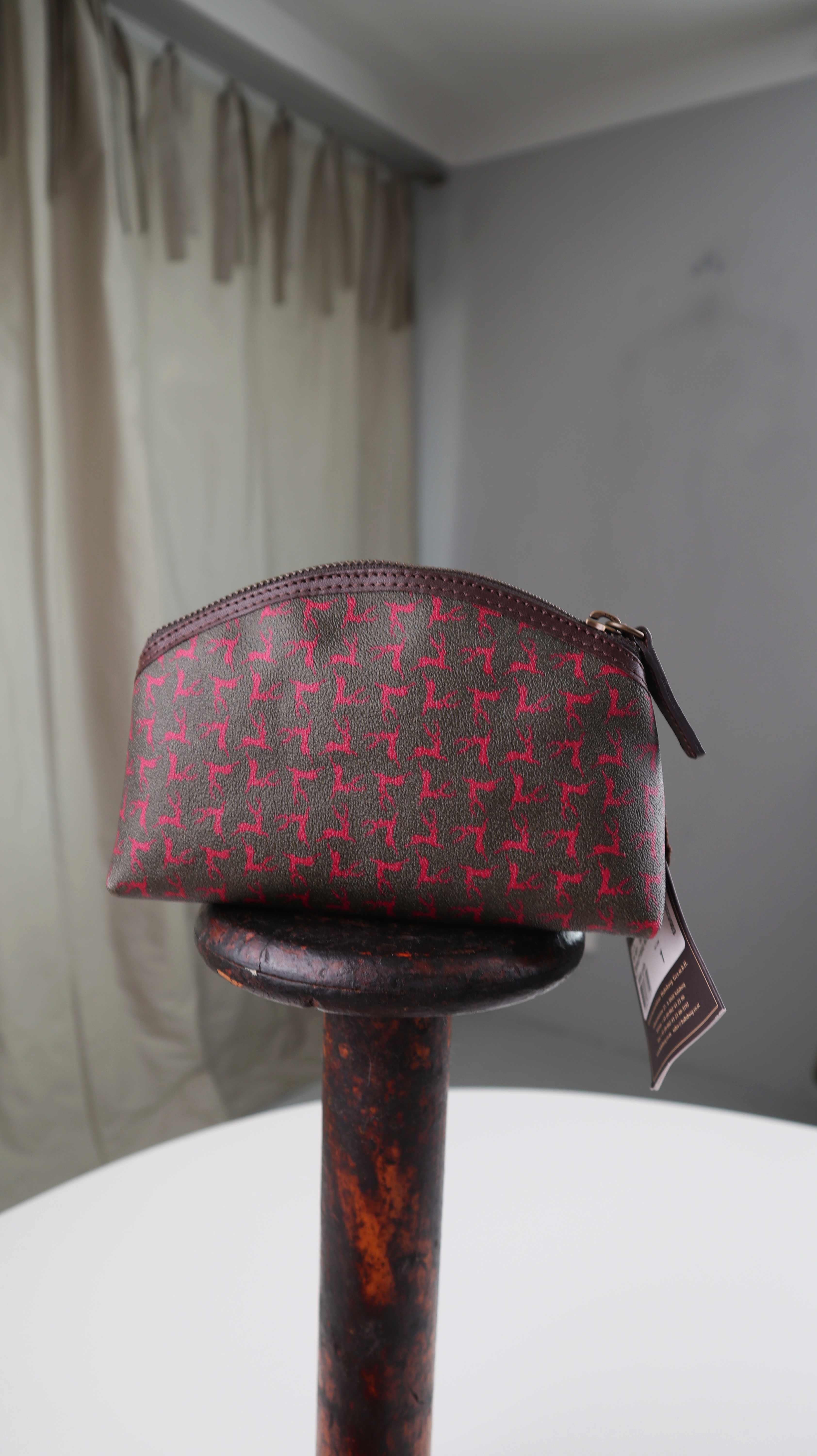 Habsburg Kleidermanufaktur Etui Case Kosmetiktasche Braun Rot Beauty Bag