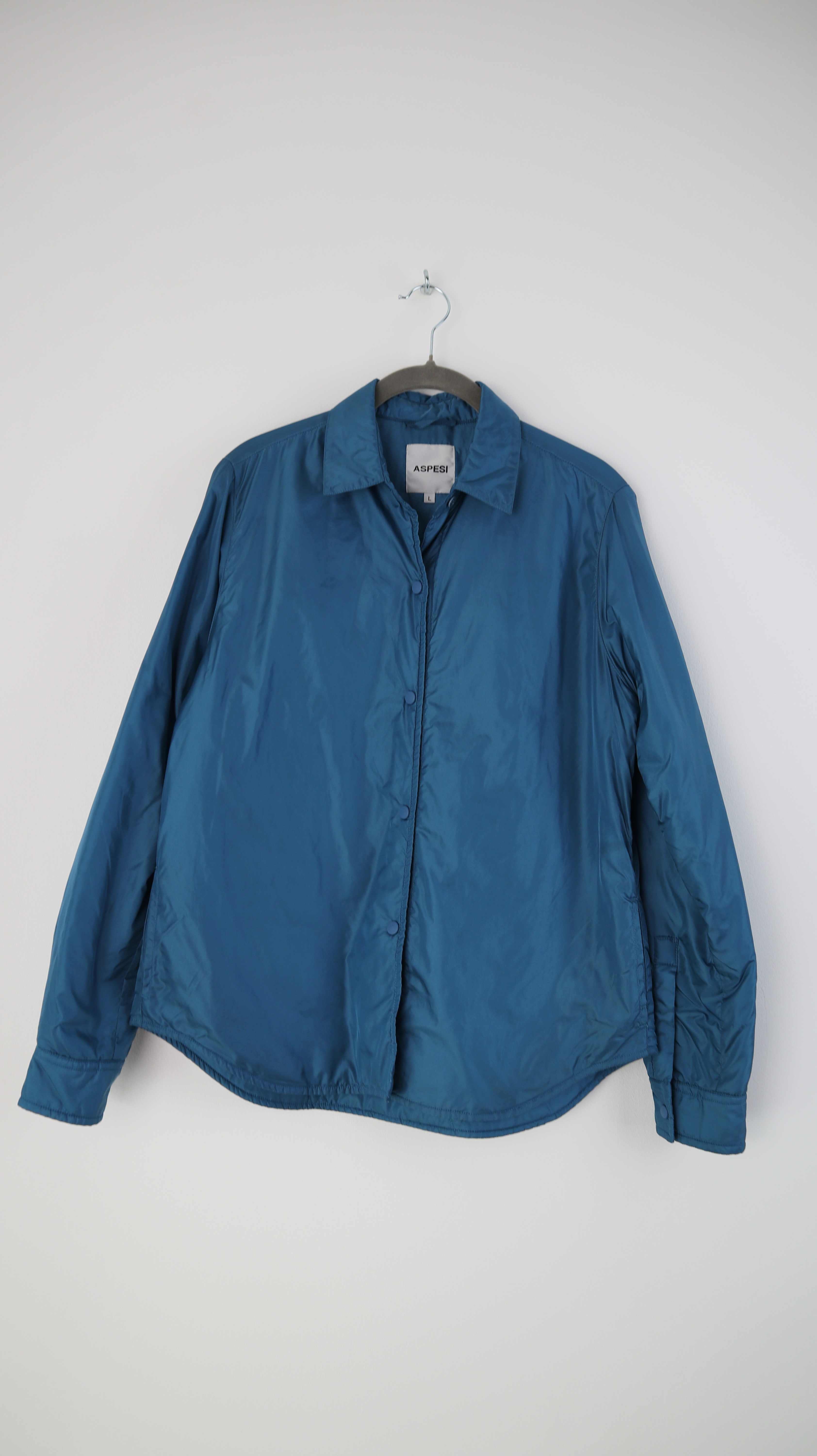 Aspesi Jacke Hemdjacke Blau Türkis Petrol L Shirt Oberteil