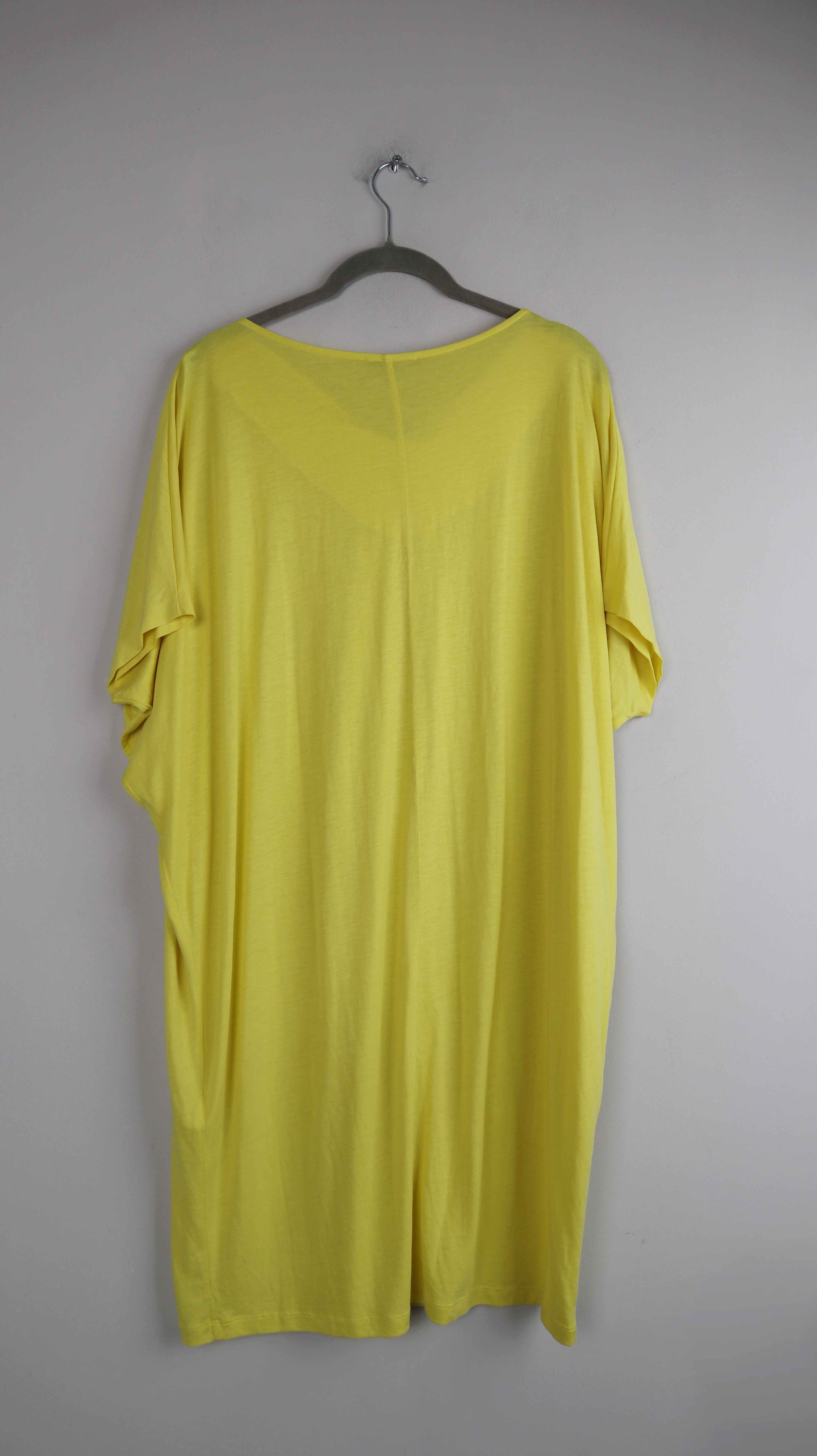 COS Kleid 38 M Gelb Midi Midikleid Sommerkleid basic Neongelb