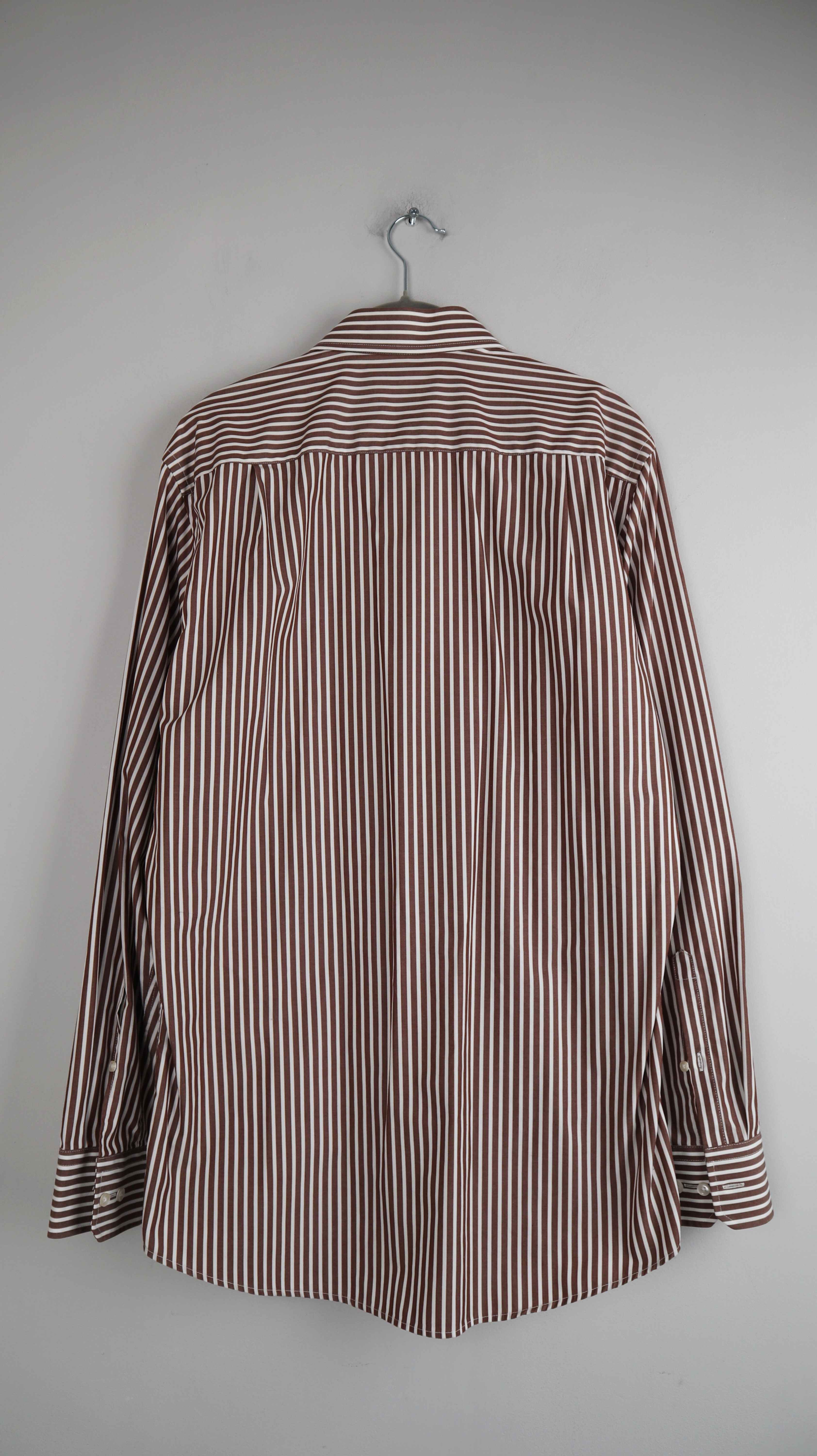 Seidensticker Hemd braun weiß gestreift Streifenhemd splendesto 40 3/4