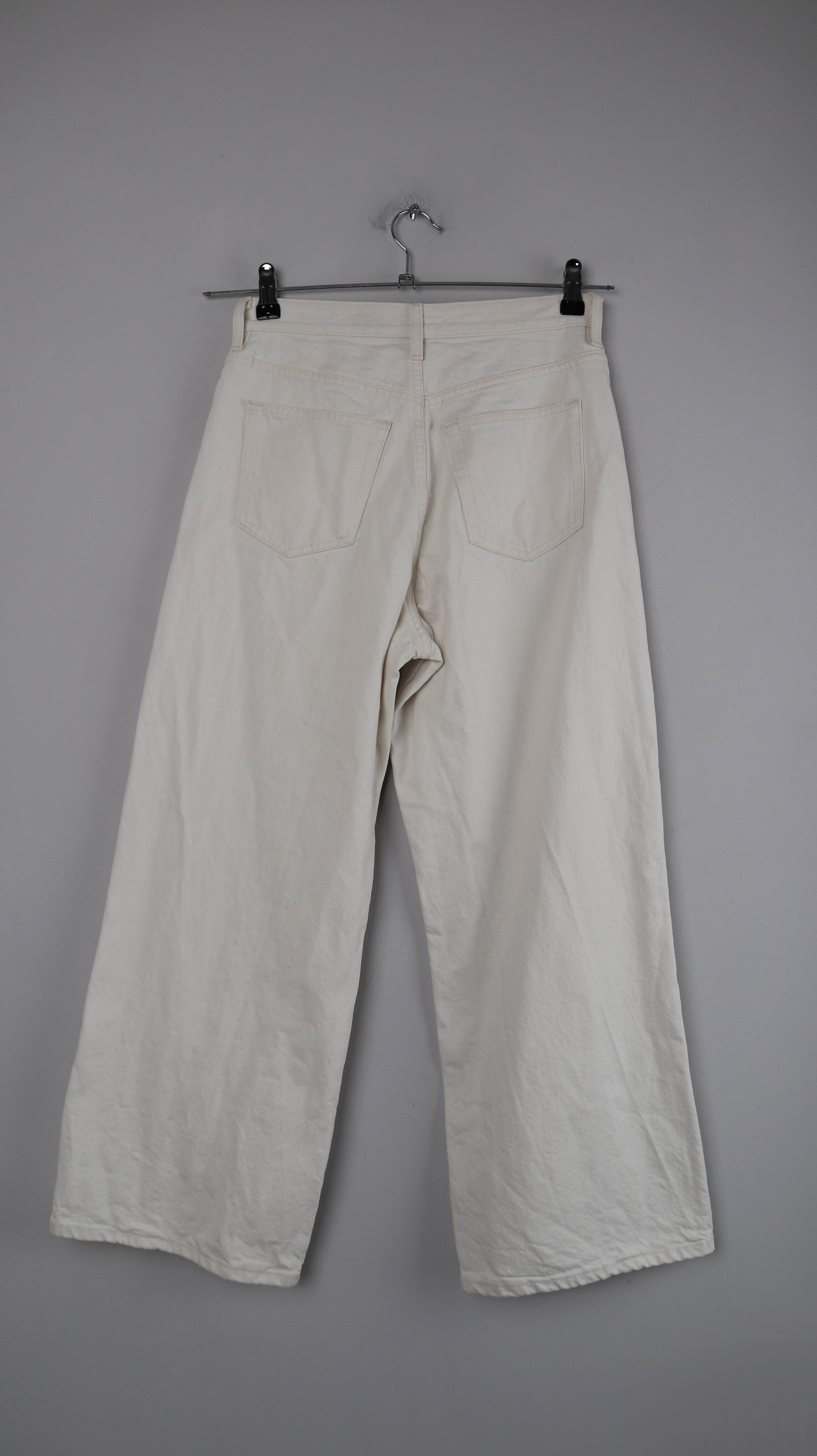 COS Hose weiß 25 flared wide leg high rise ankle lenght creme