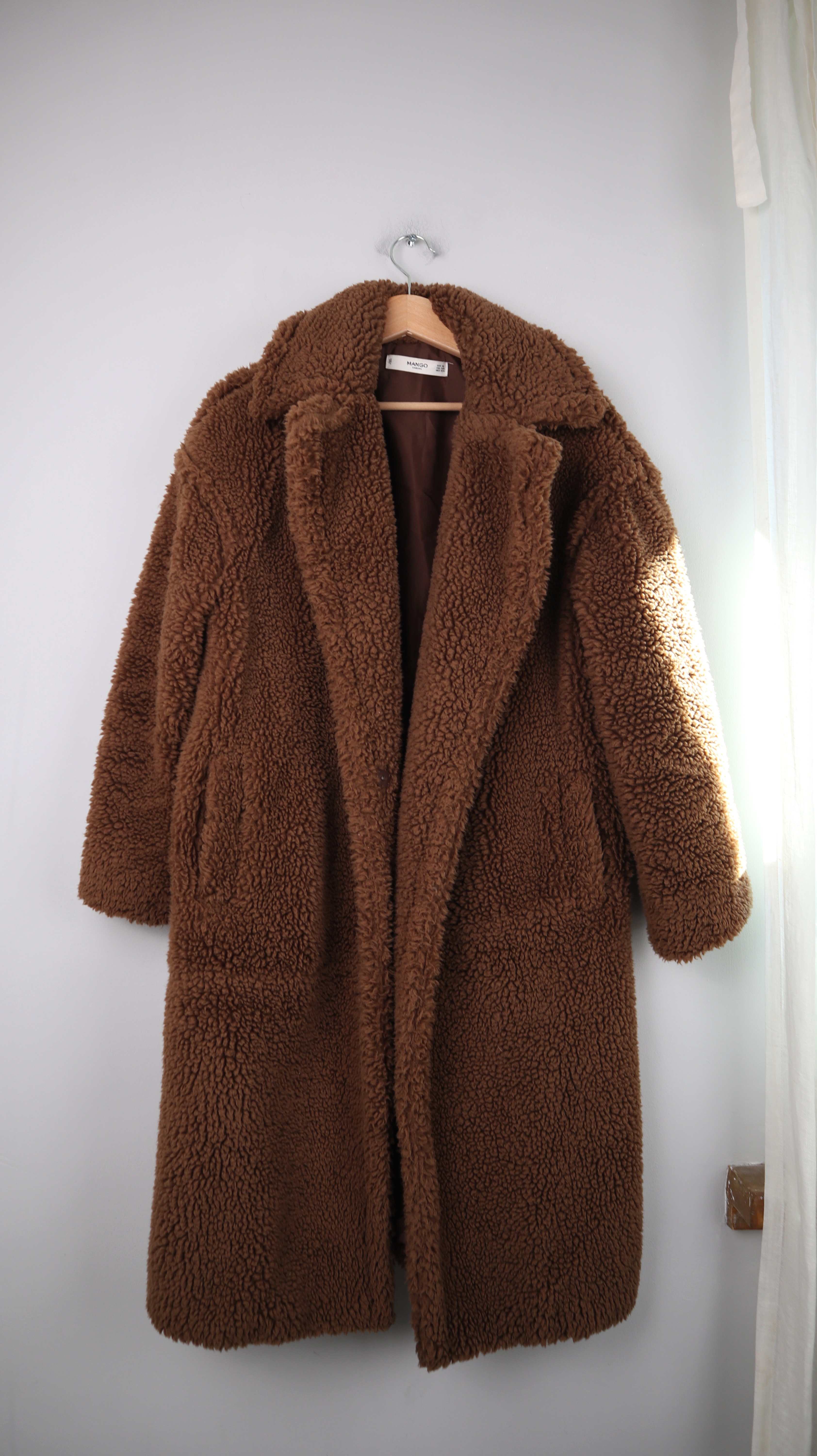 Mango Mantel XS braun Teddymantel Teddyfell Jacke