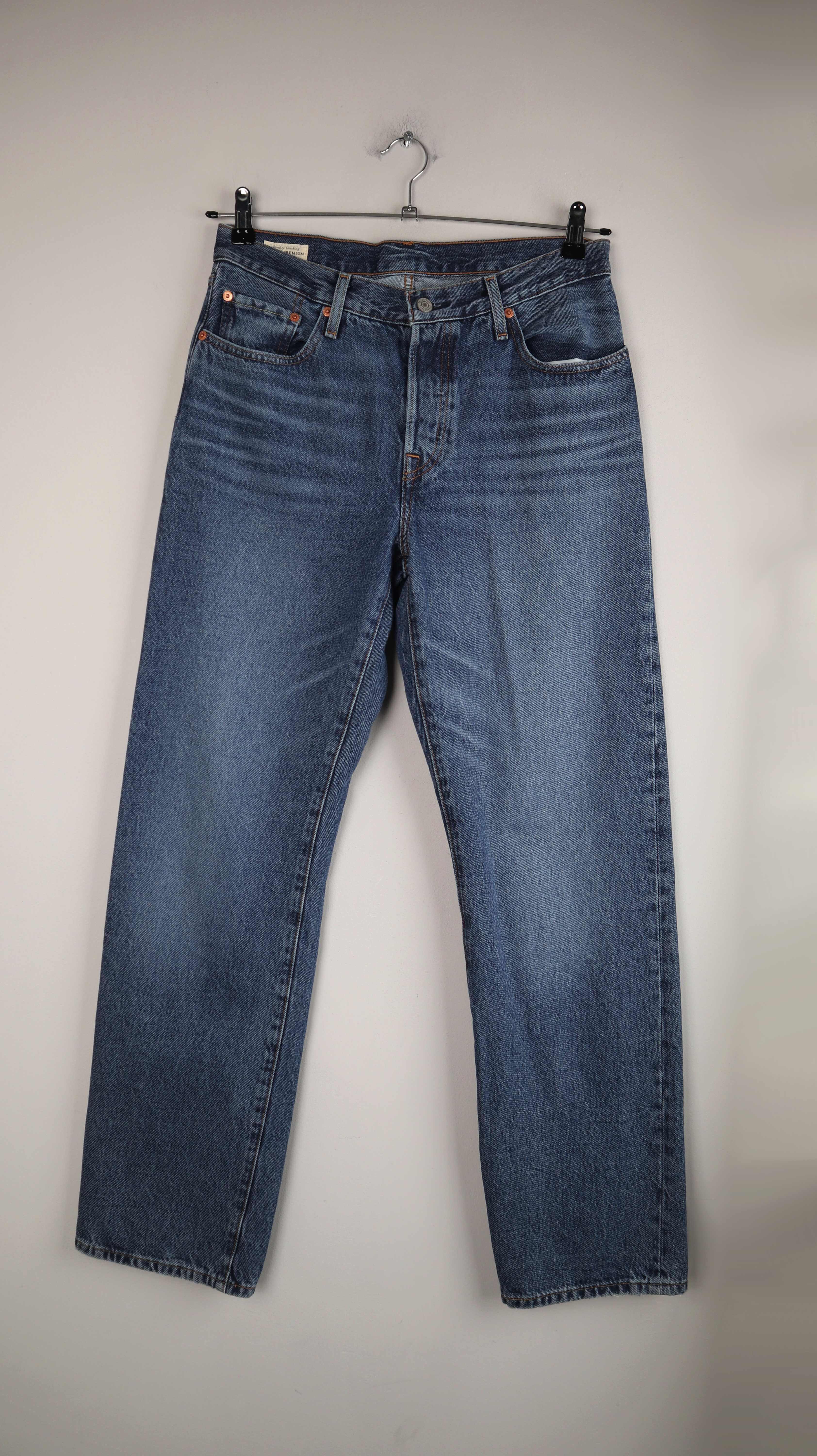 Levis 501 Jeans Hose denim W27 L32 straight leg dunkelblau 90s