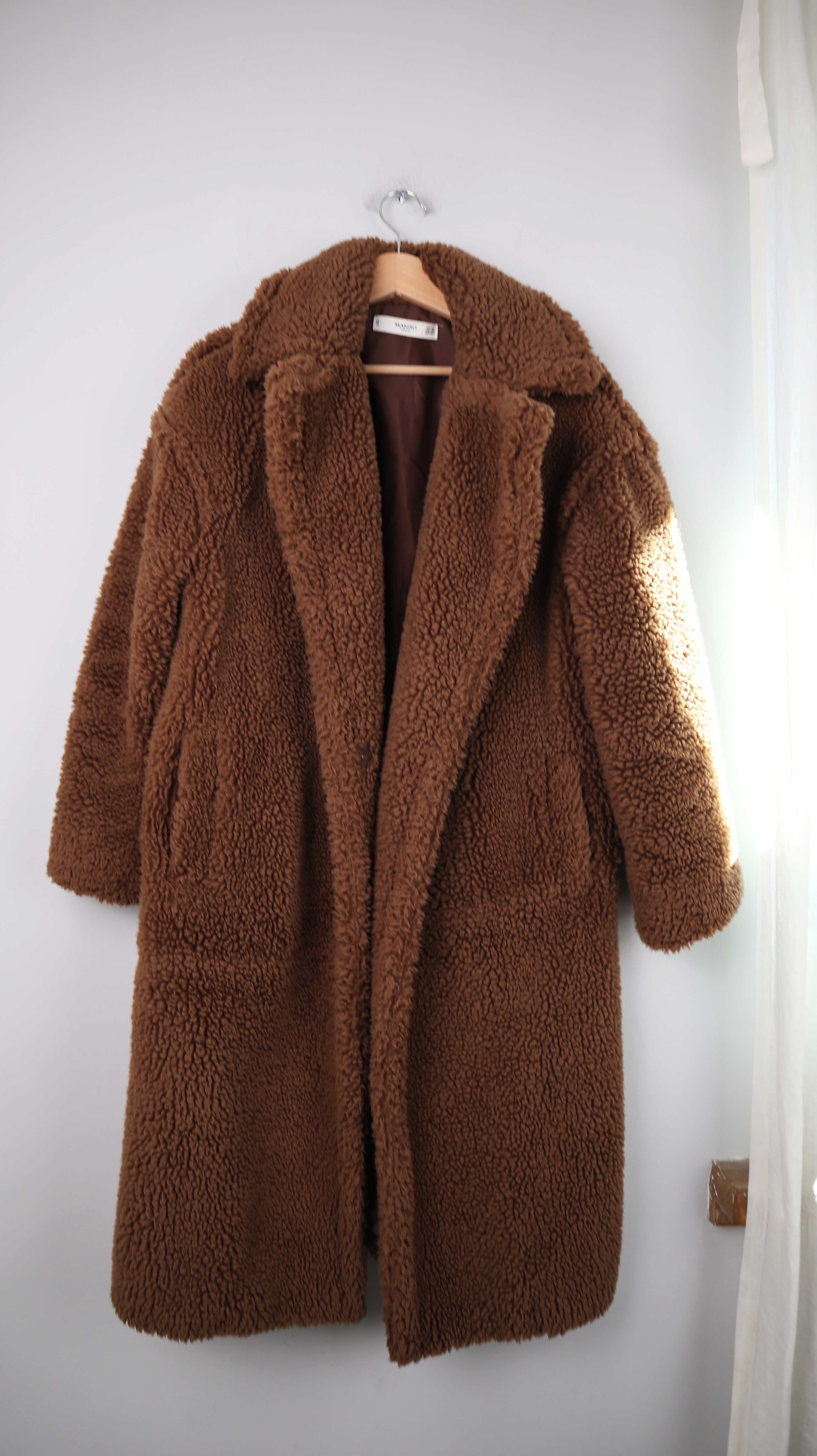 Mango Mantel XS braun Teddymantel Teddyfell Jacke