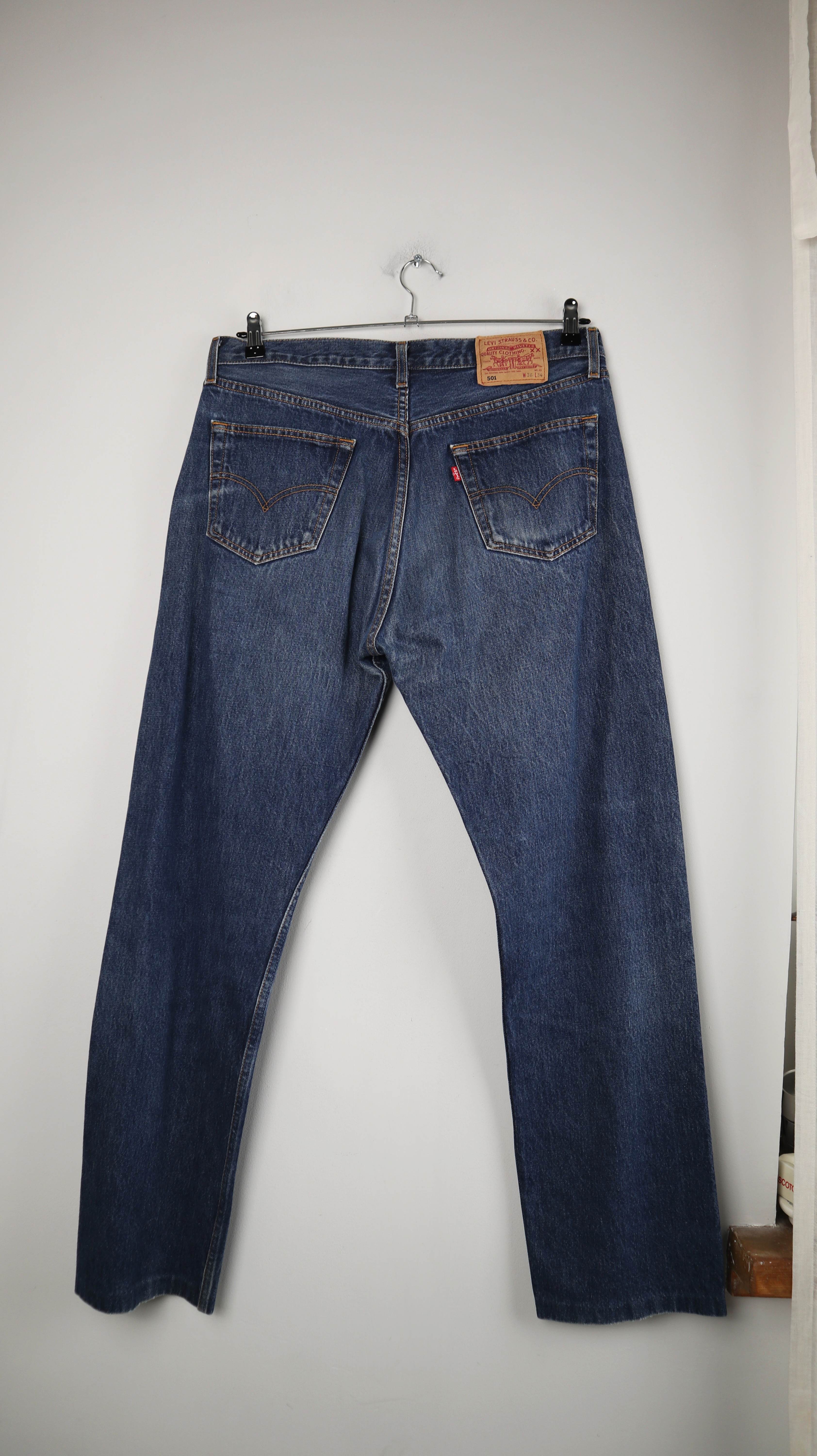 Levis 501 Jeans Hose W36 L34 straight leg blau denim