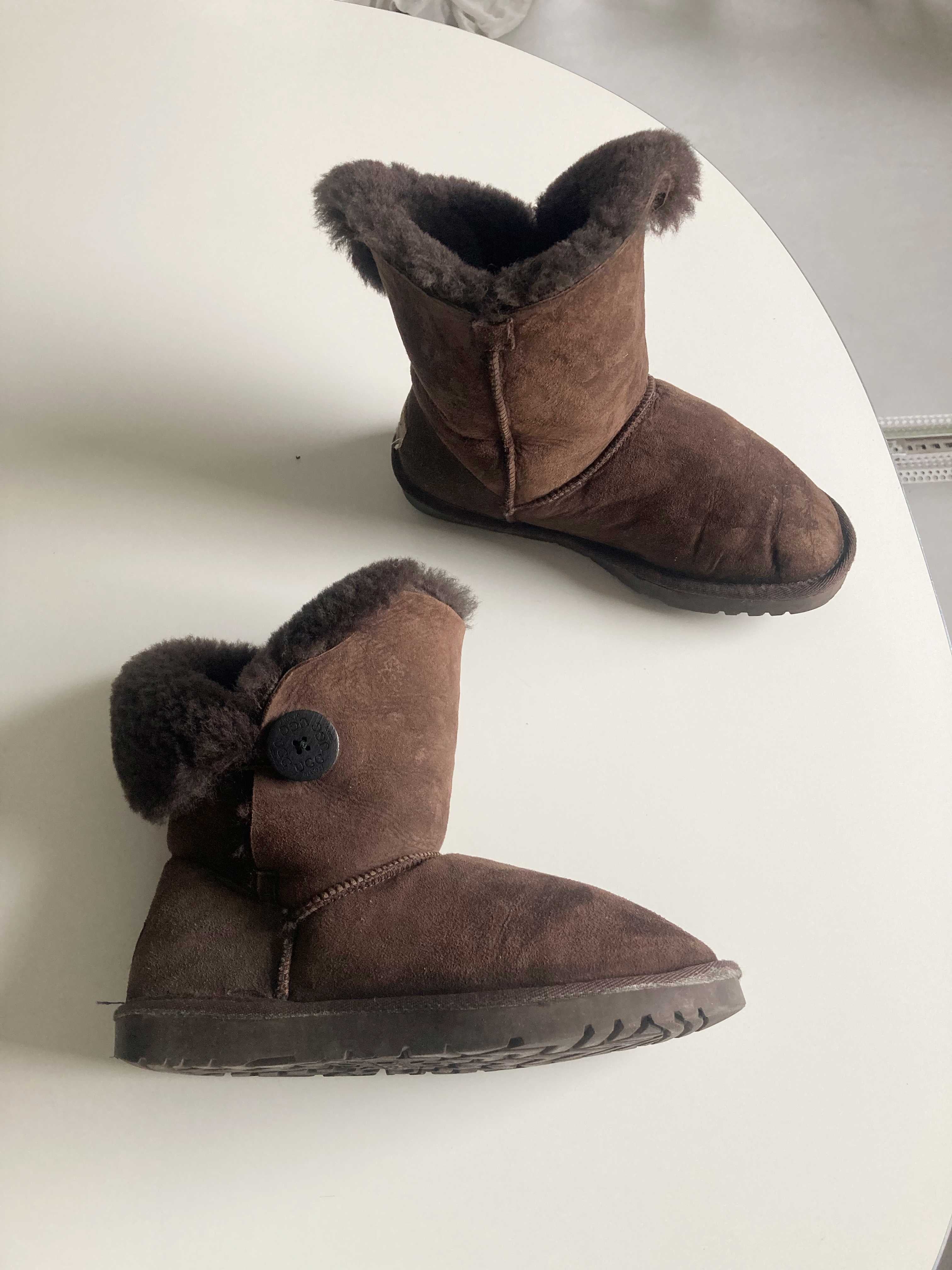 UGG Australia 38 Braun Wildleder Lammfell Stiefel Stiefeletten Schneeschuhe