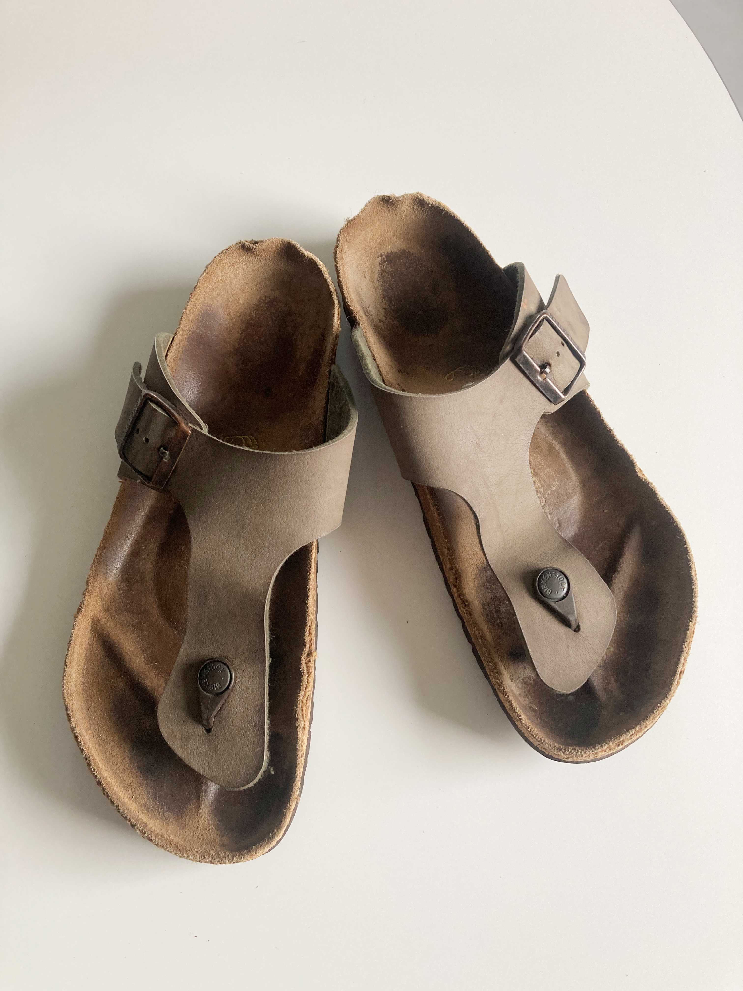 Birkenstock Gizeh 44 Braun Slipper Sandalen Zehentreter