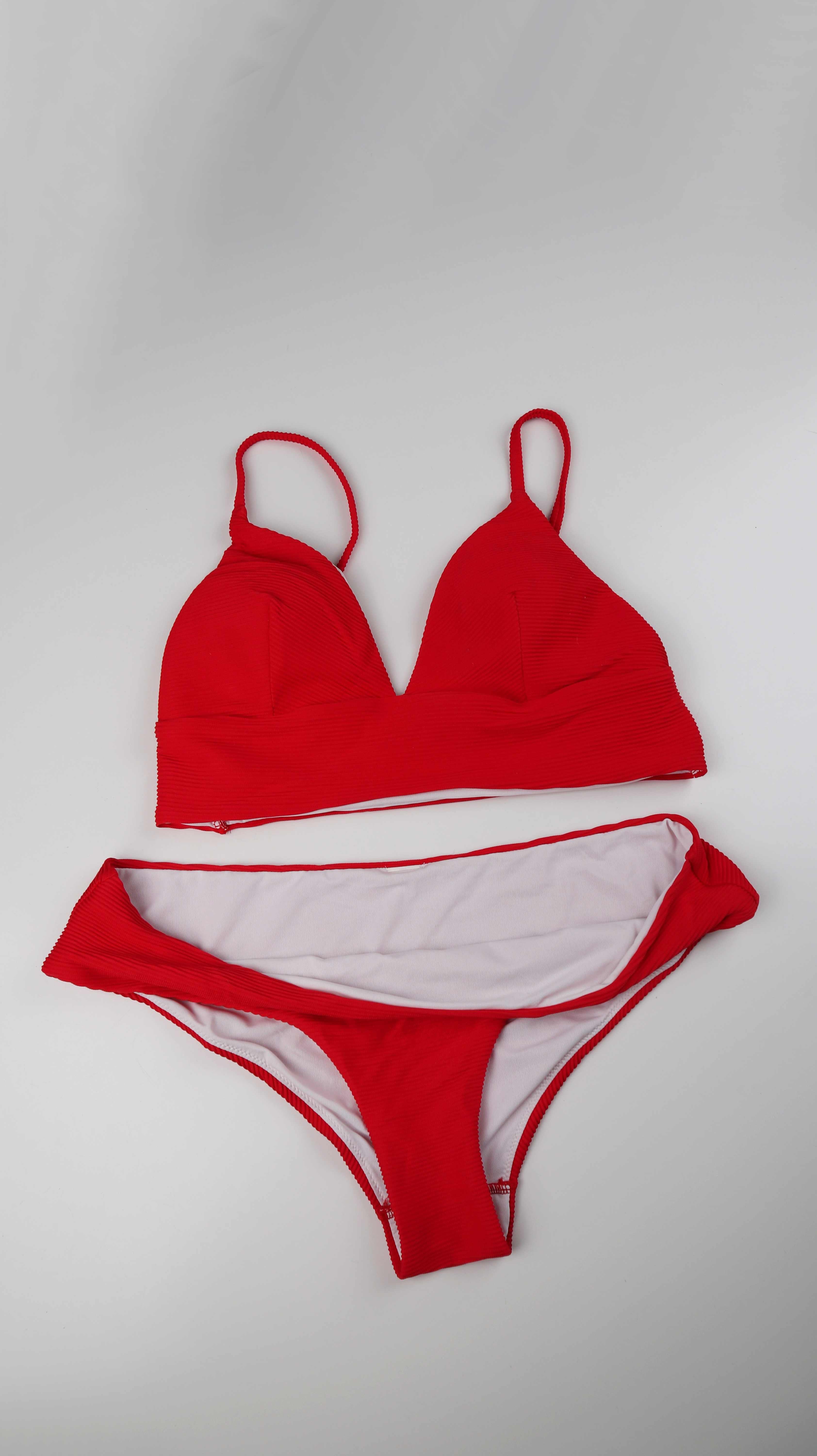 Bikini rot Set 42 XL 40 L basic einfarbig Bademode