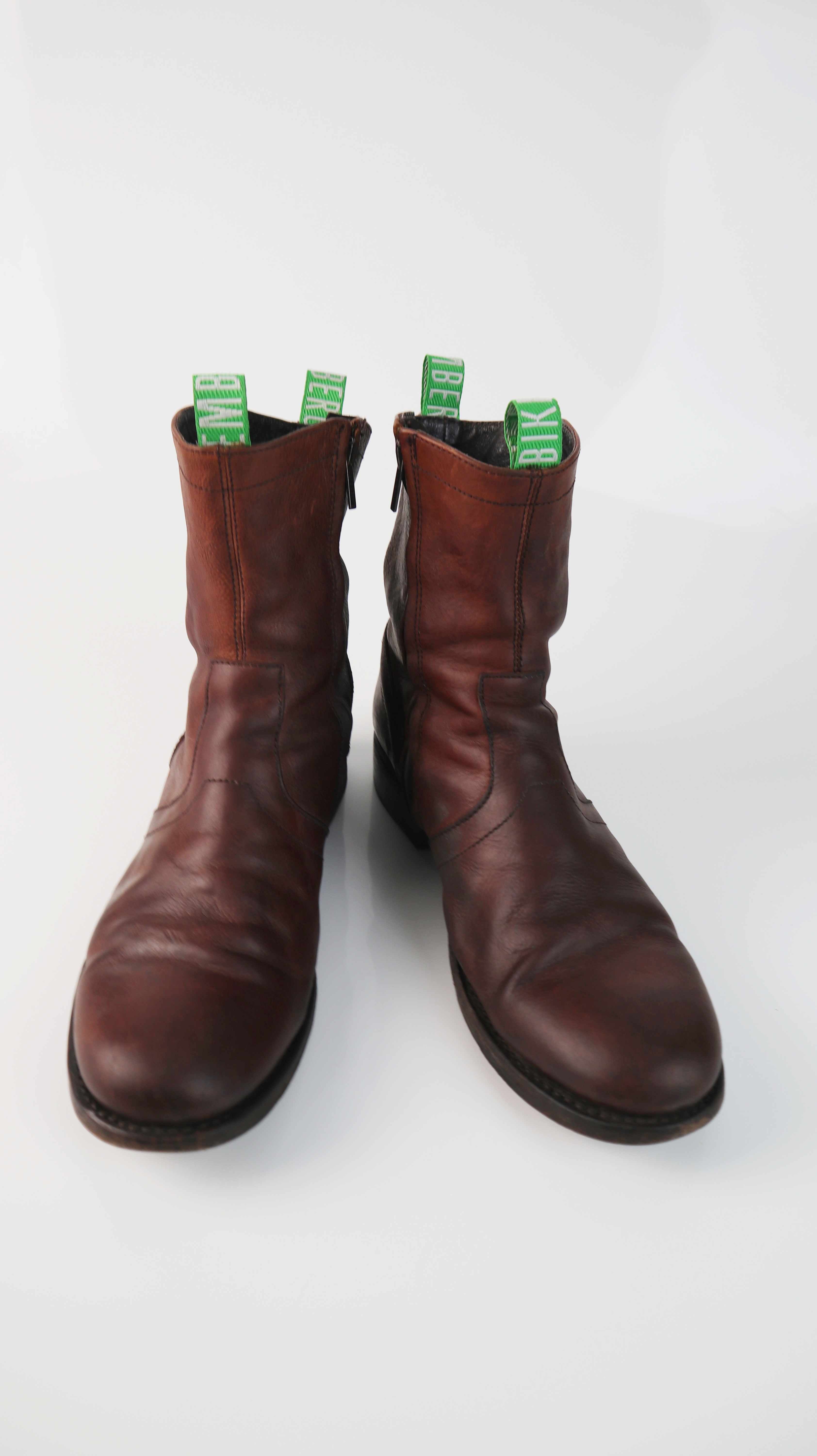 Bikkembergs Stiefel 45 Braun Leder Bikerstiefel Lederstiefel