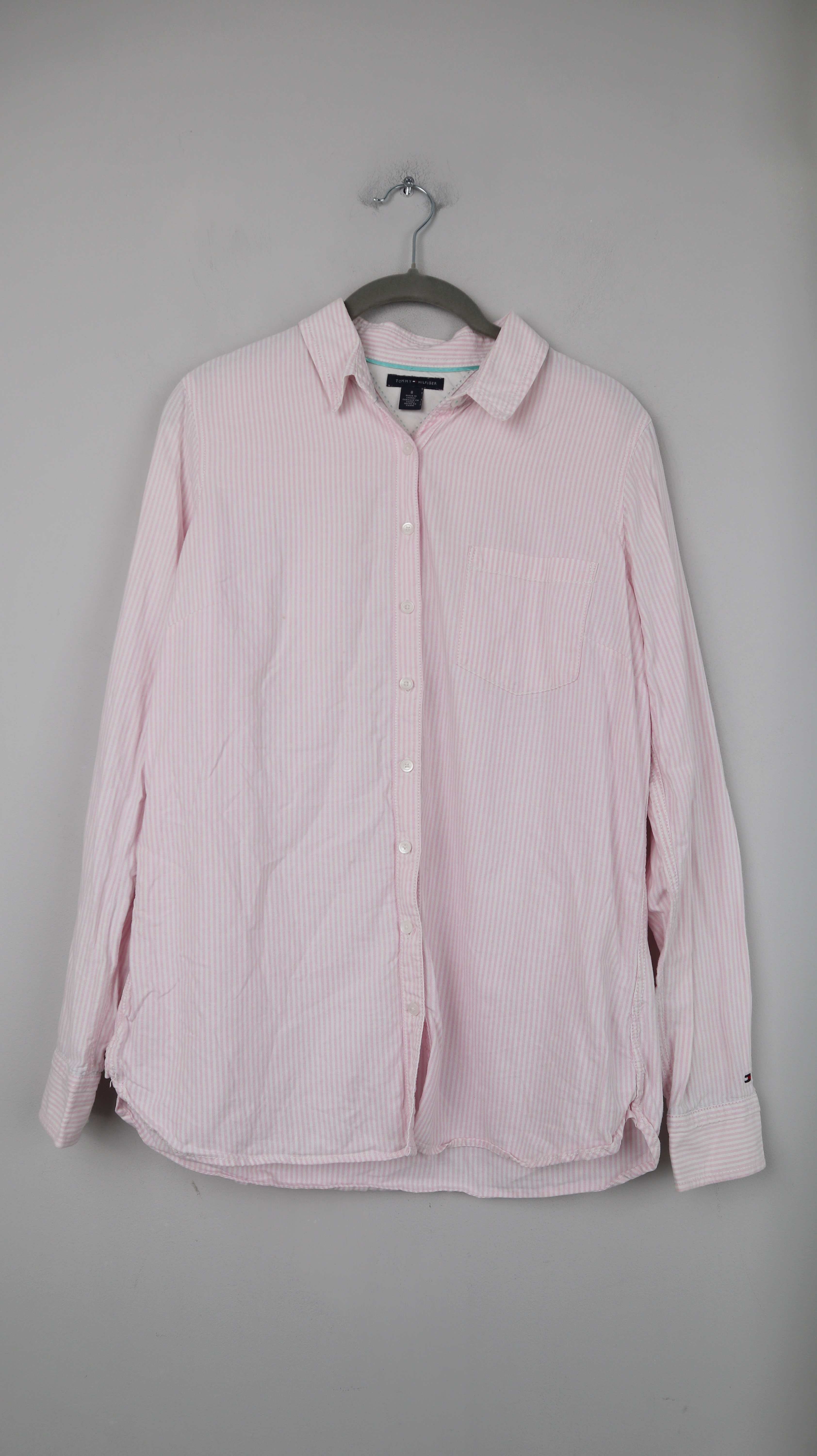 Tommy Hilfiger Hemd gestreift rosa Pink basic Bluse 38 M